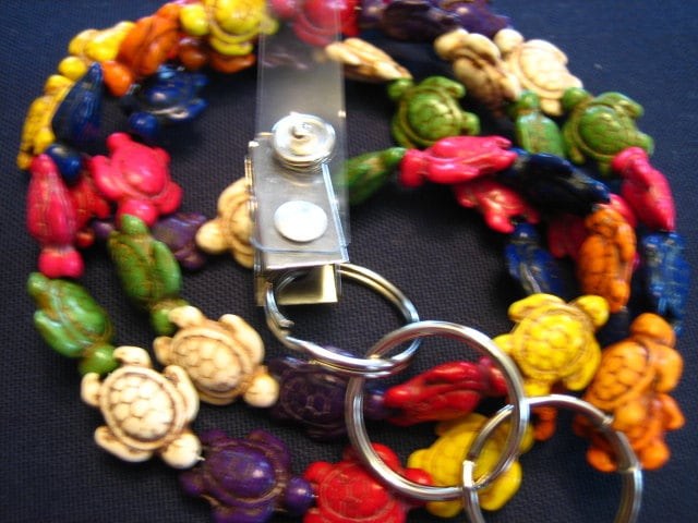 Sea Turtle Beaded Lanyard: Colorful ID Badge Holder, ?, detail 5
