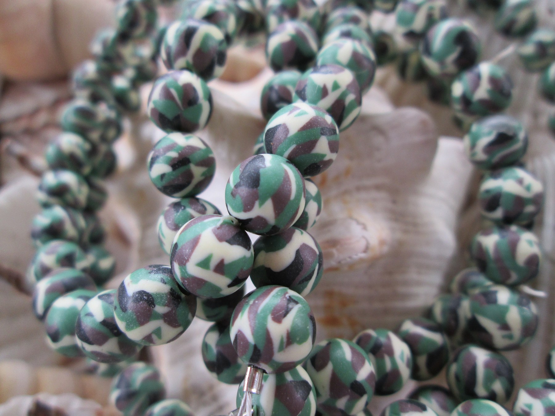 Lanyard, camo polymer clay, 702, detail 4