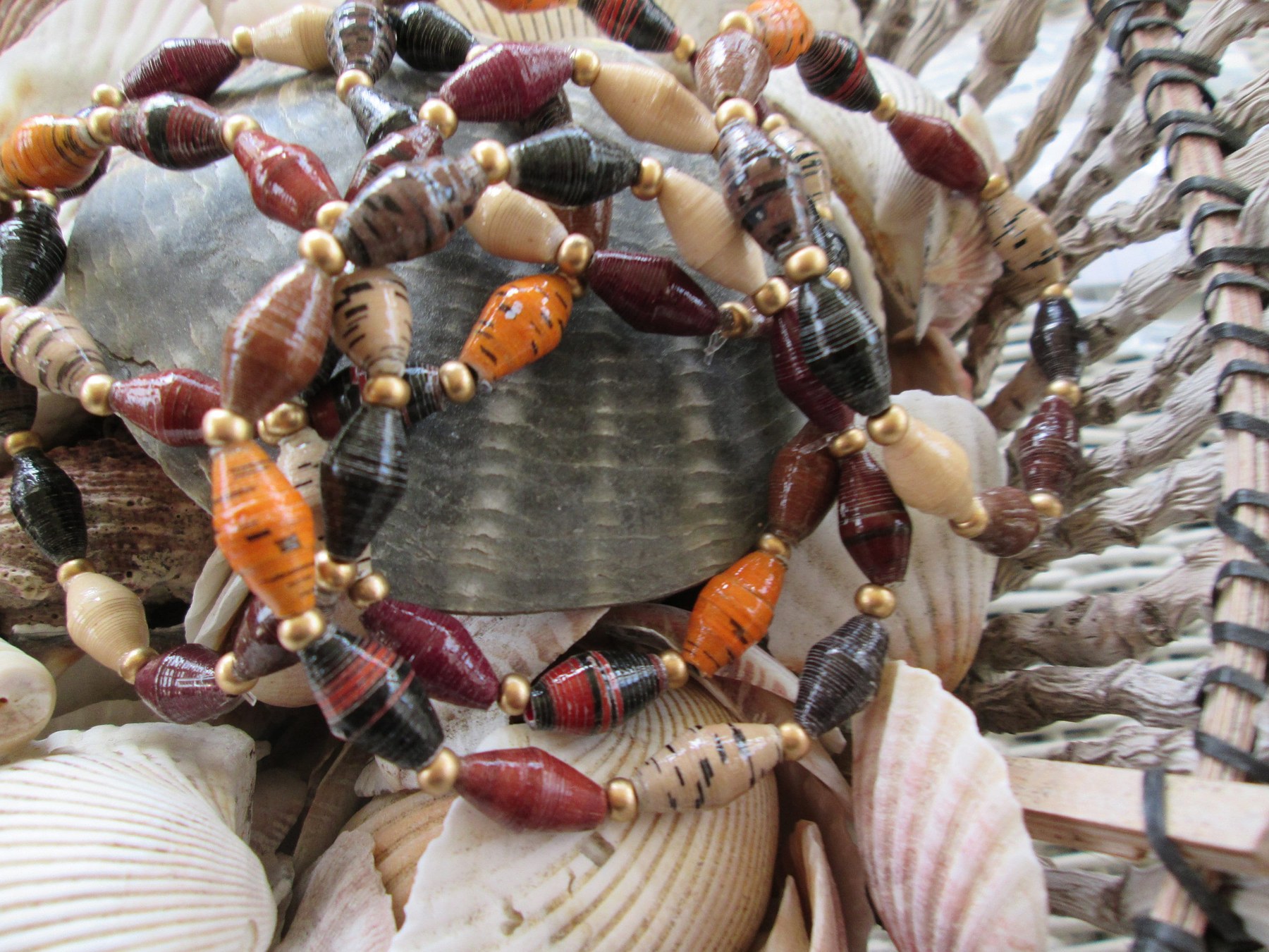 Bracelet trio , Outreach Uganda Coffee Shop Mix paper beaded bracelets, 183