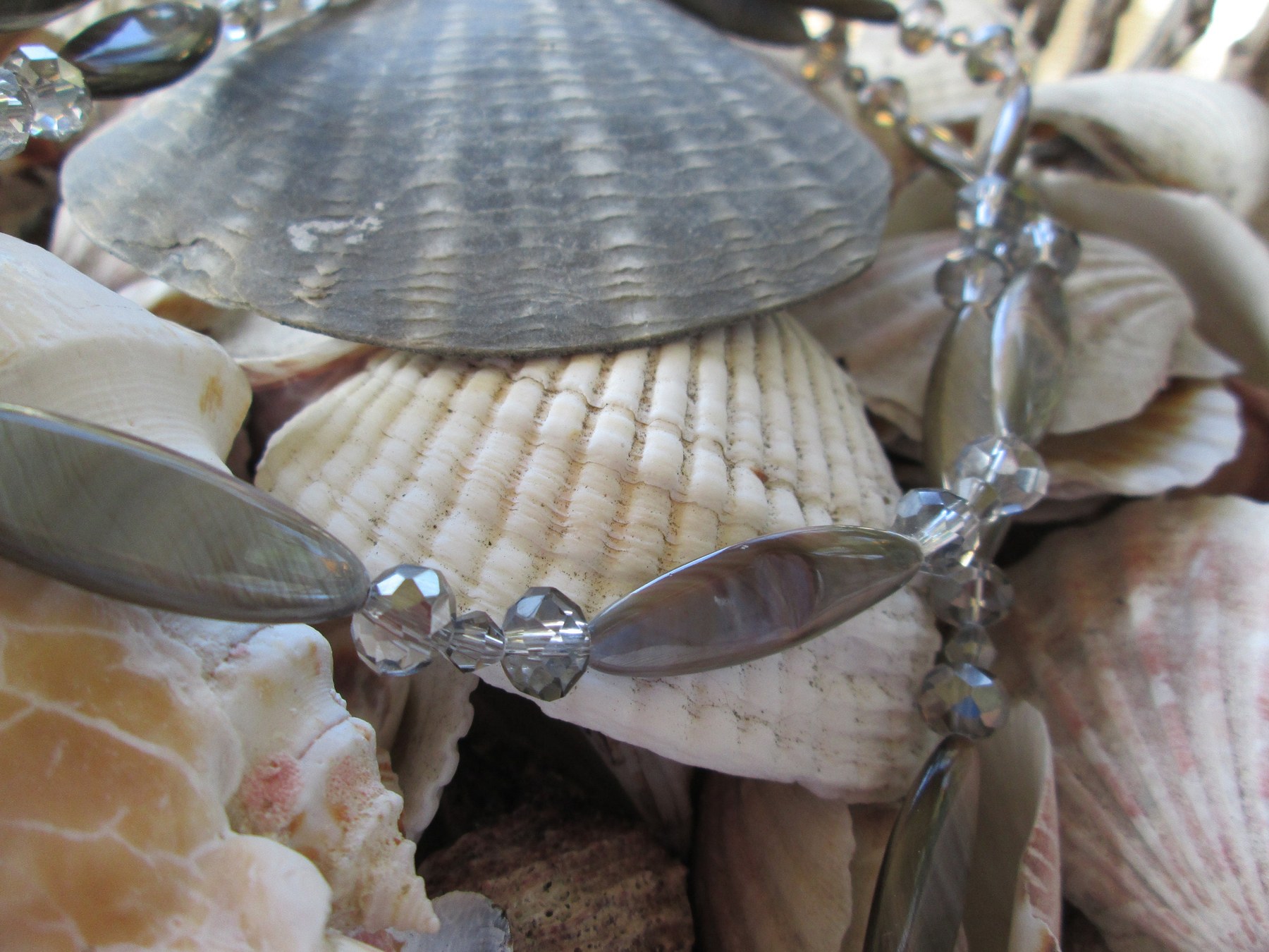Lanyard, Sea Treasure shell bead lanyard, 739, detail 2