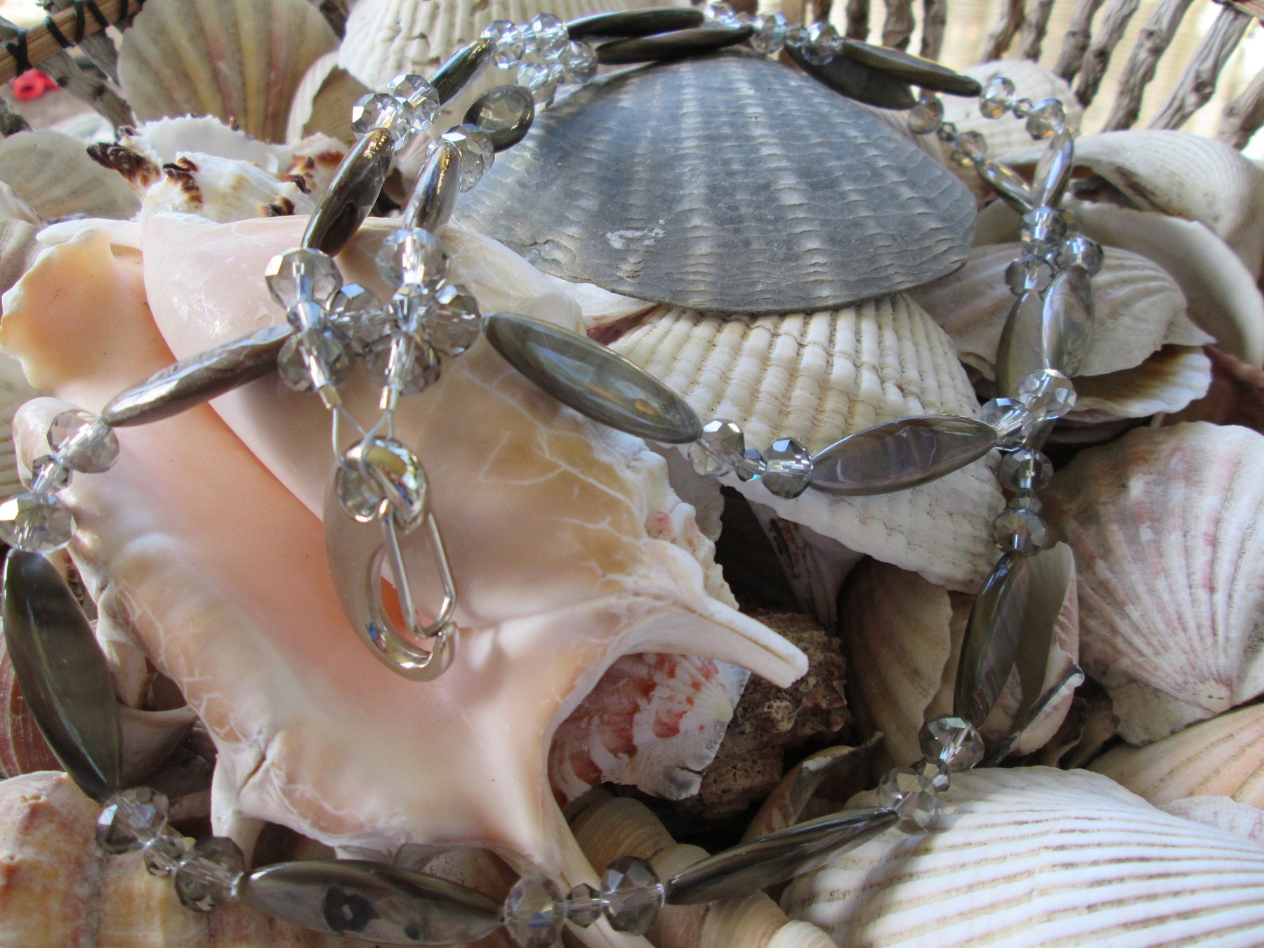 Lanyard, Sea Treasure shell bead lanyard, 739, detail 4