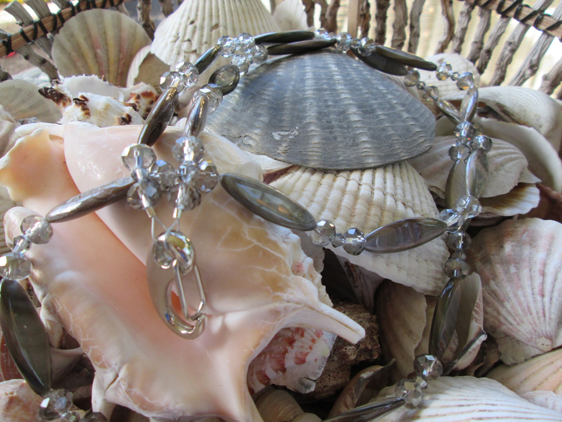 Lanyard, Sea Treasure shell bead lanyard, 739, detail 5