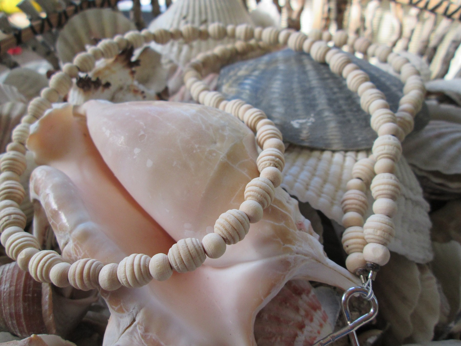 Lanyard, wood bead mix lanyard, 746, detail 4