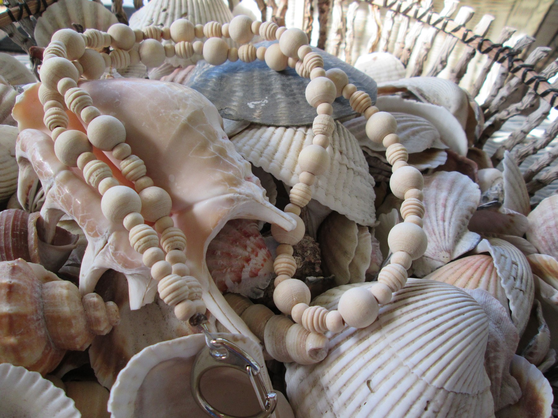 Lanyard, wood bead mix lanyard, 747, detail 4