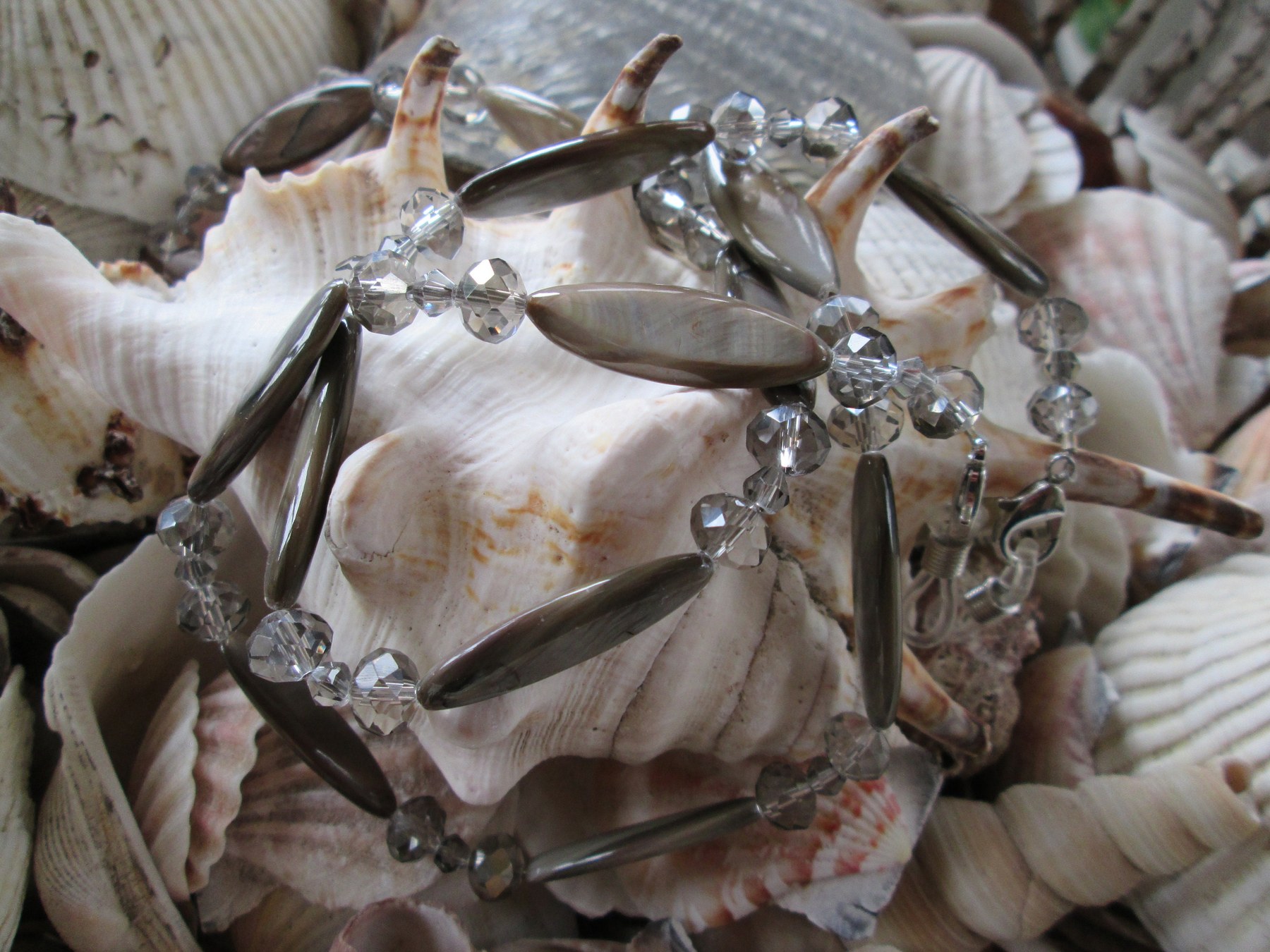 Handmade Natural Shell Glasses Chain: Beaded Eyeglass Holder, 1008, detail 4