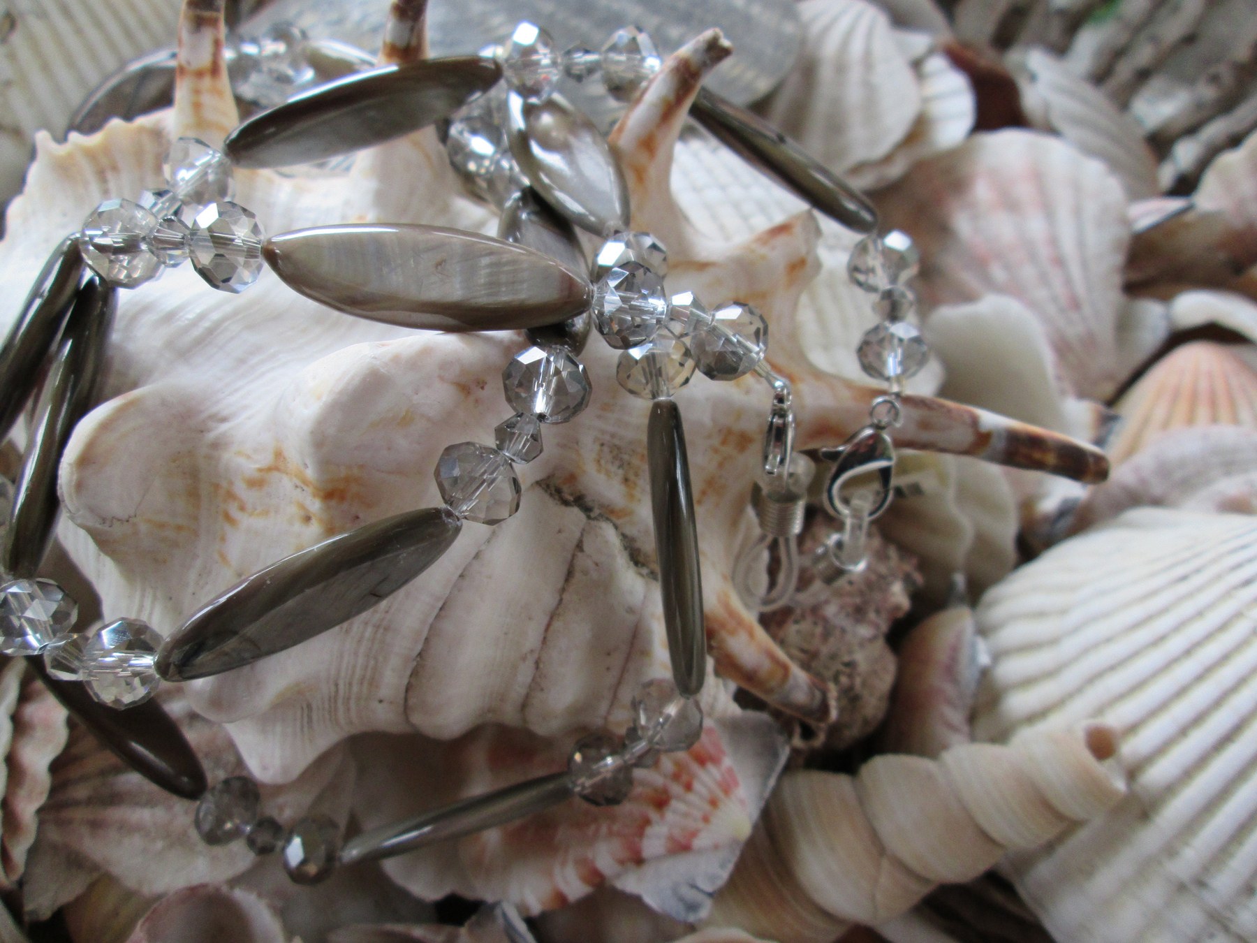 Handmade Natural Shell Glasses Chain: Beaded Eyeglass Holder, 1008, detail 5