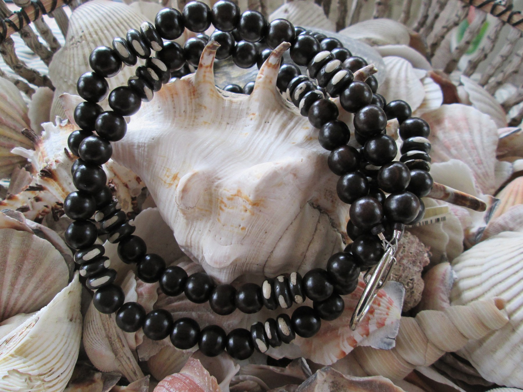 Tiger ebony and bone lanyard, 720