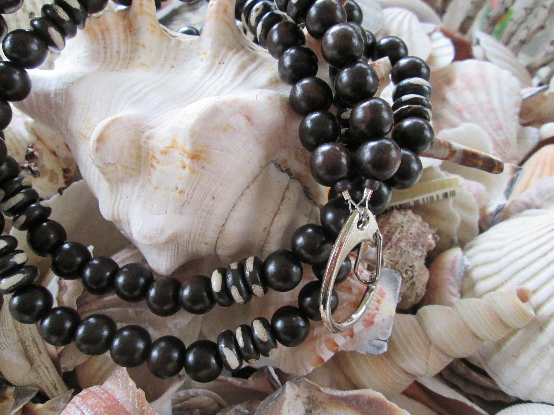 Tiger ebony and bone lanyard, 720, detail 2