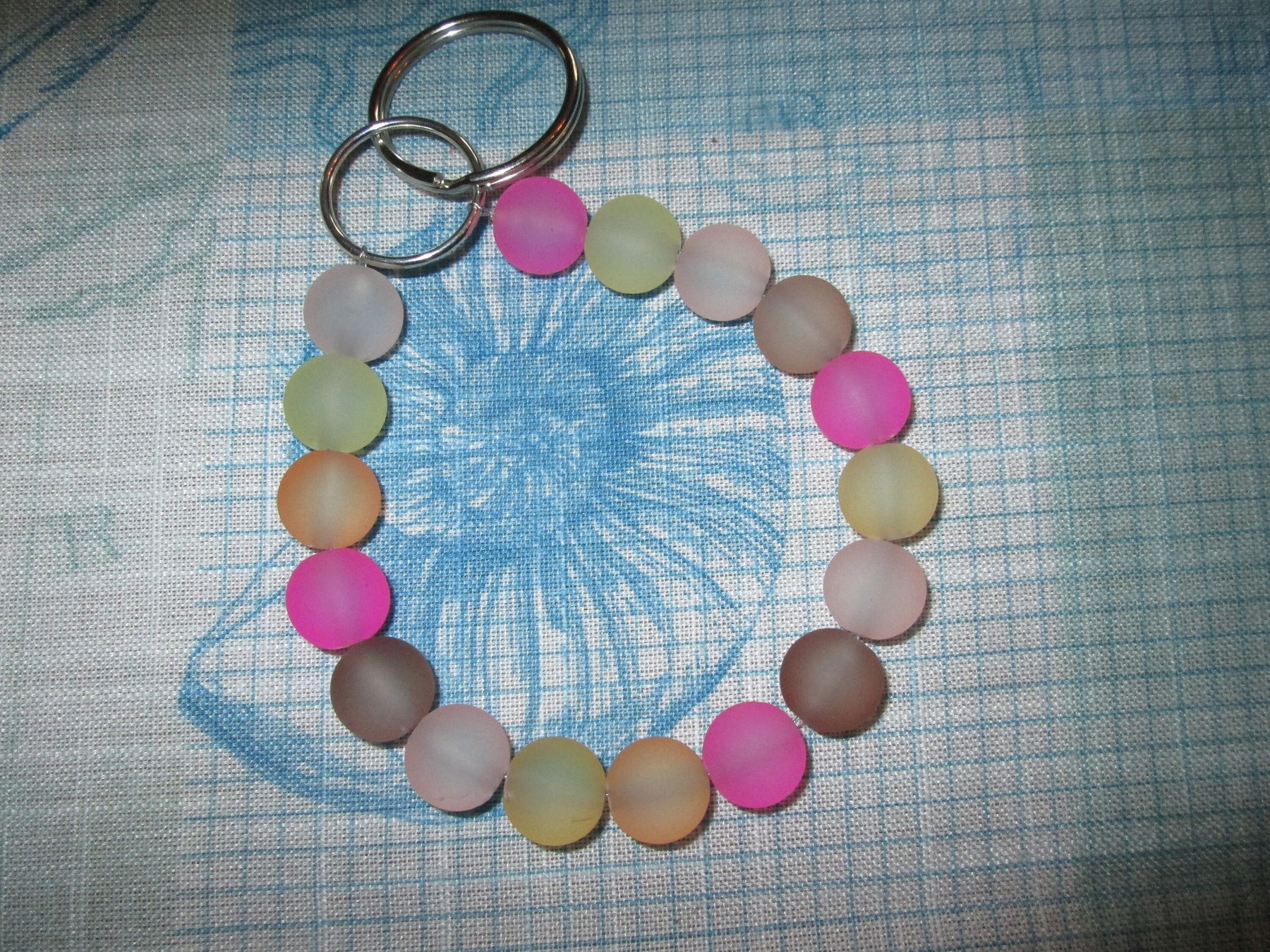 Frosted Bead Lanyard Bracelet: Round Bead Mix Wristlet, 1993, detail 2