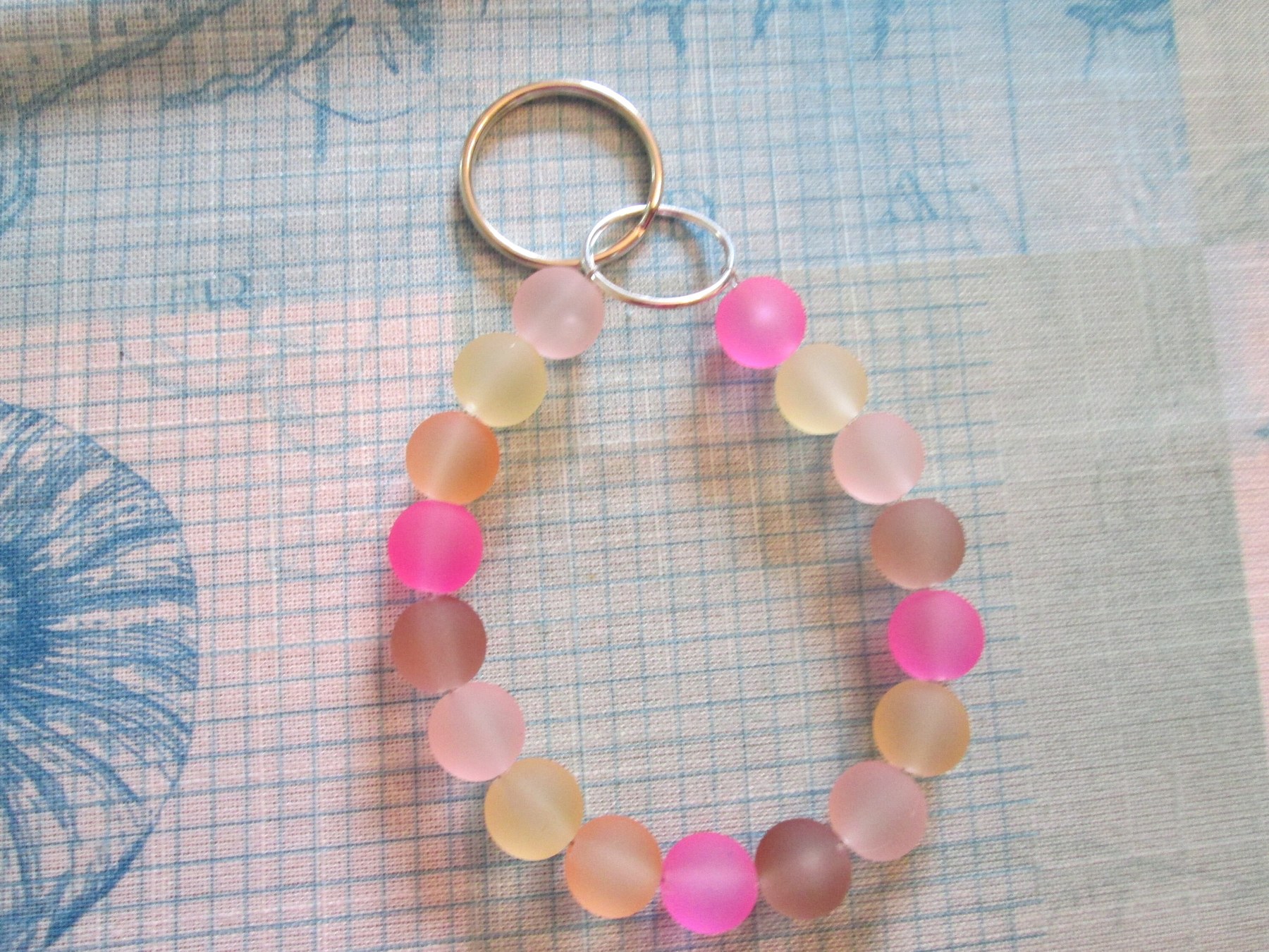 Frosted Bead Lanyard Bracelet: Round Bead Mix Wristlet, 1993, detail 3