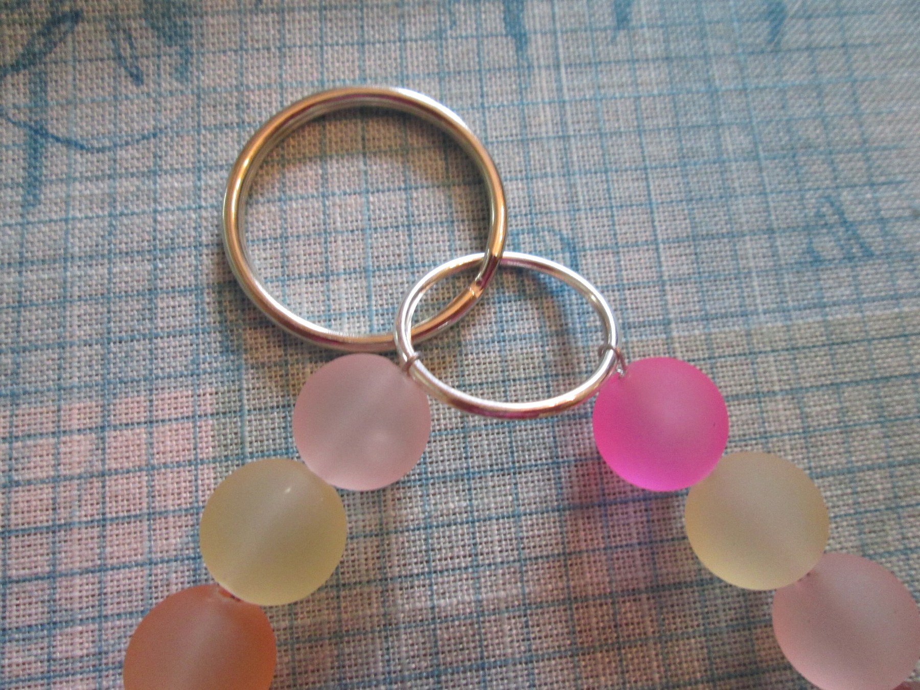 Frosted Bead Lanyard Bracelet: Round Bead Mix Wristlet, 1993, detail 4