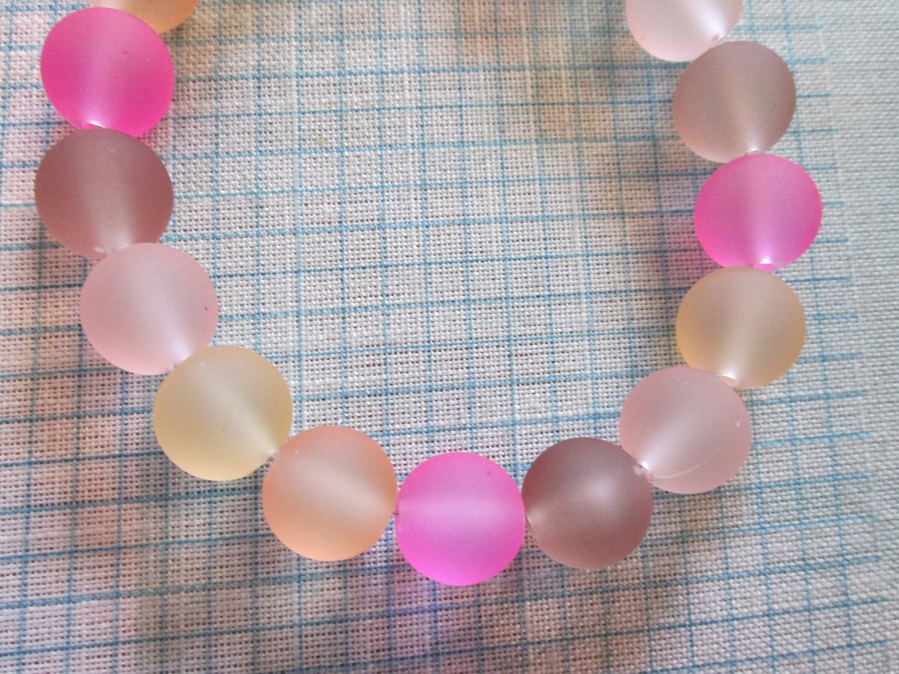 Frosted Bead Lanyard Bracelet: Round Bead Mix Wristlet, 1993, detail 5