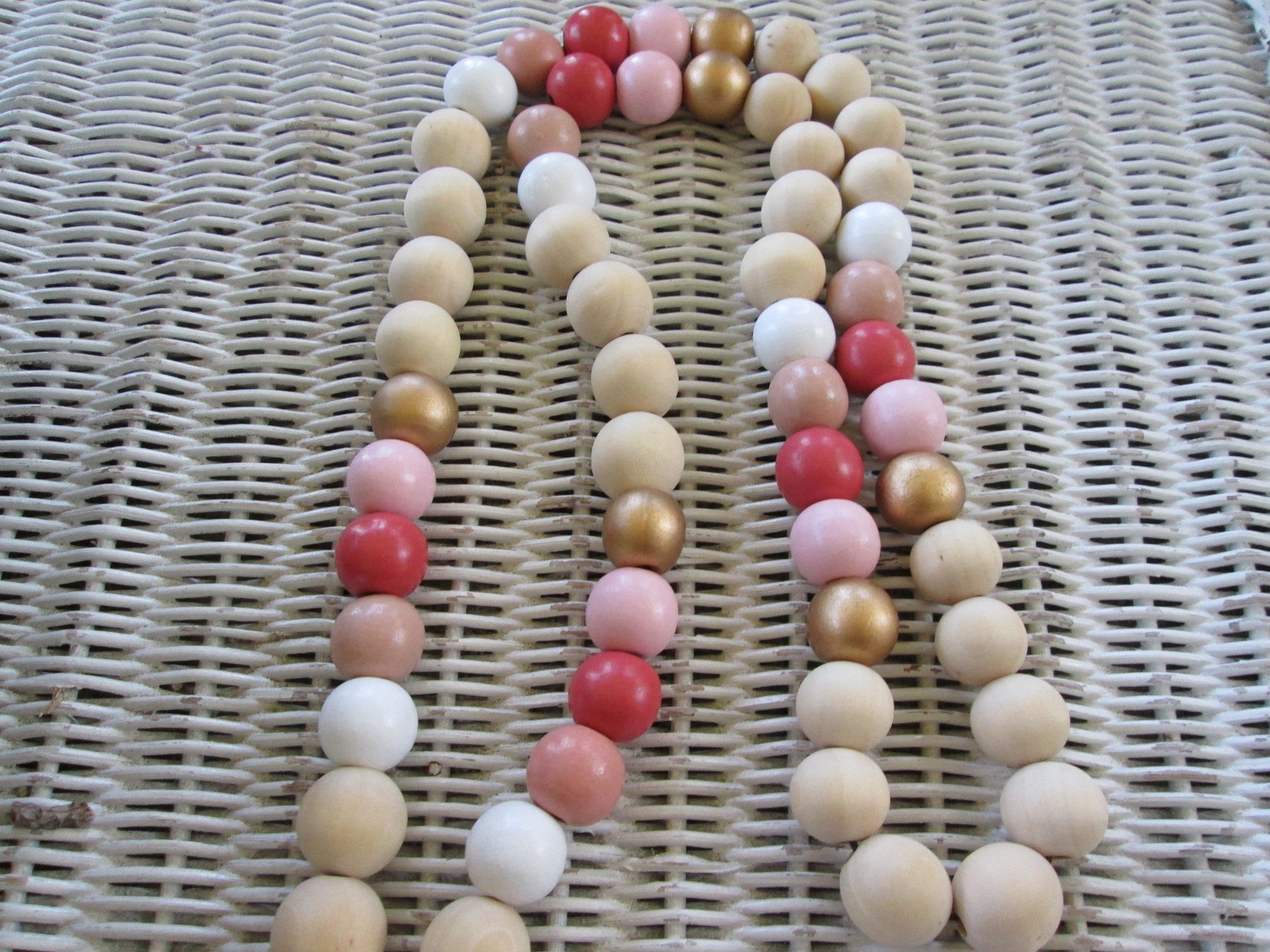 Pink 15mm wood lanyard, women, 987