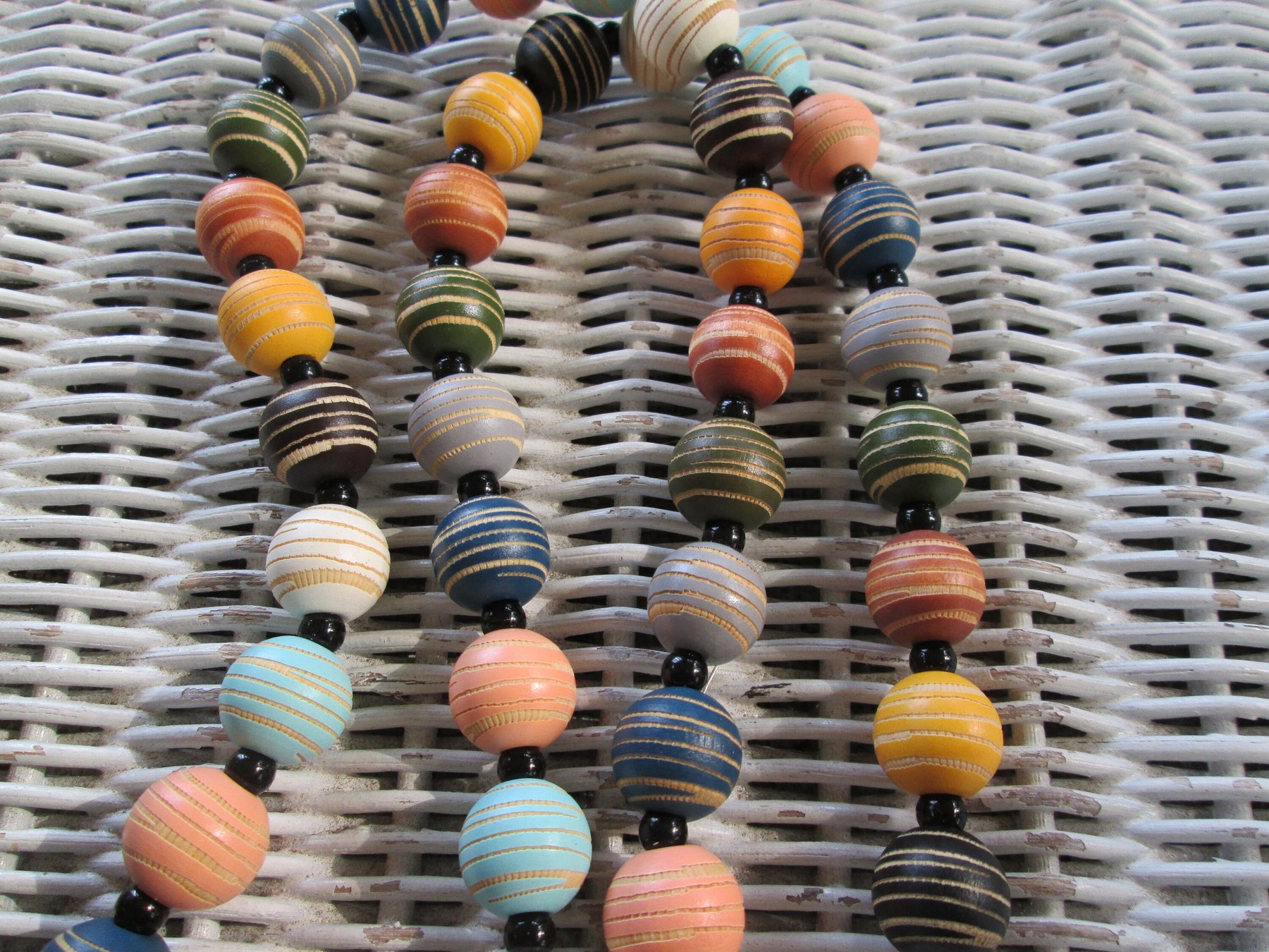Lanyard, Dyed Round Wood Beaded Lanyard, 984, detail 5