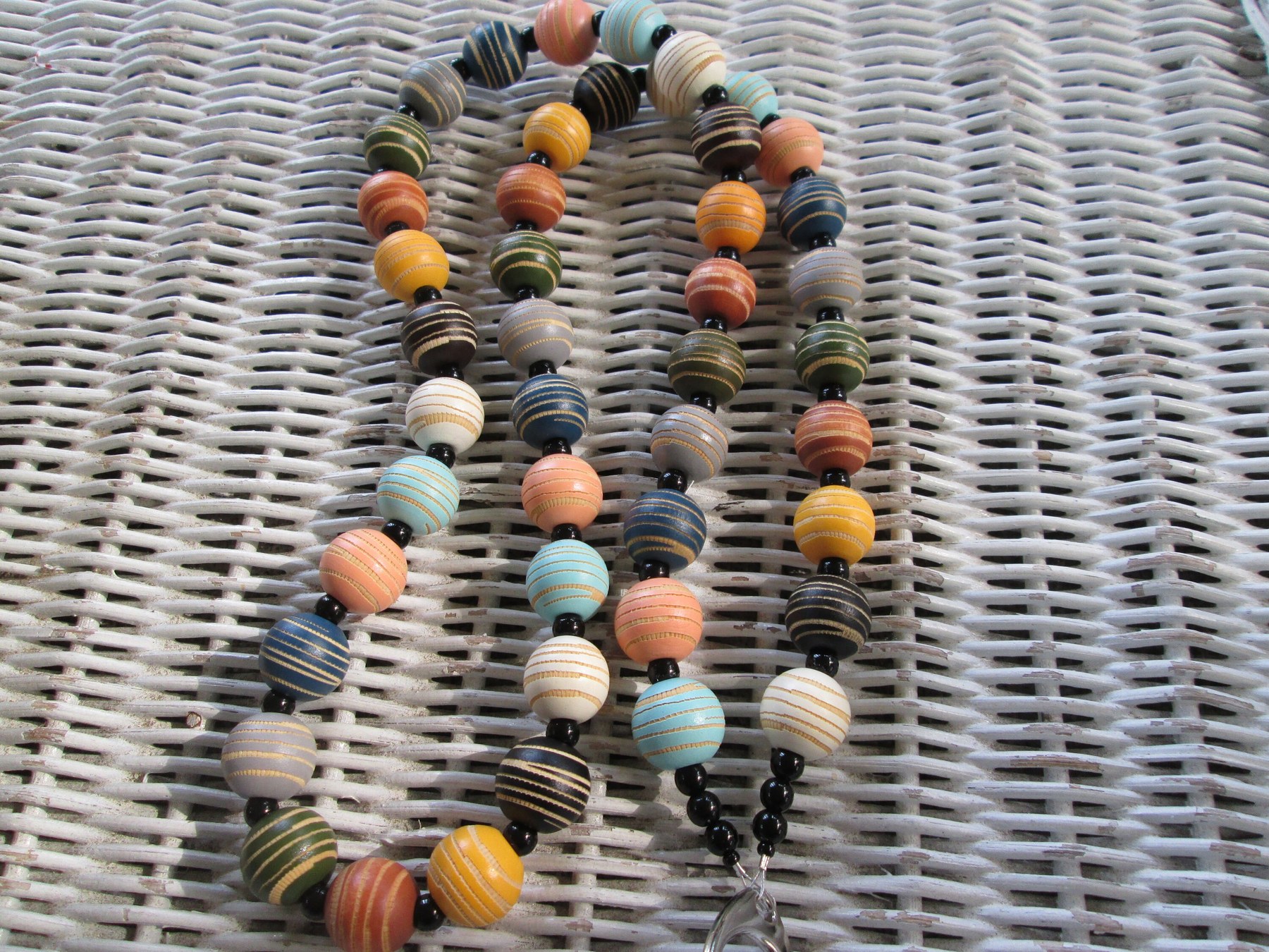 Lanyard, Dyed round bead mix lanyard, 984, detail 6