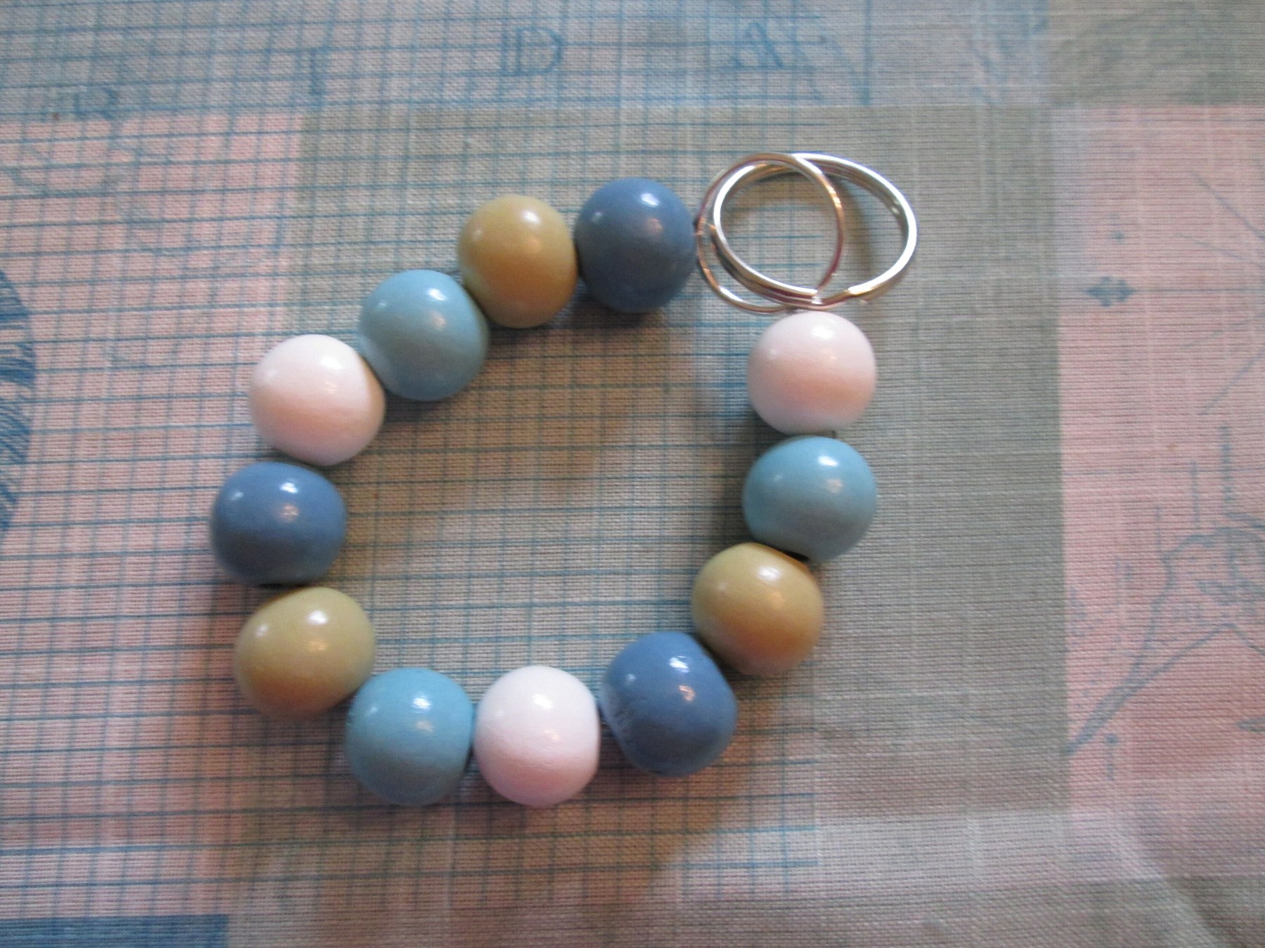 Lanyard Bracelet, Blue Bead wristlet, 1996