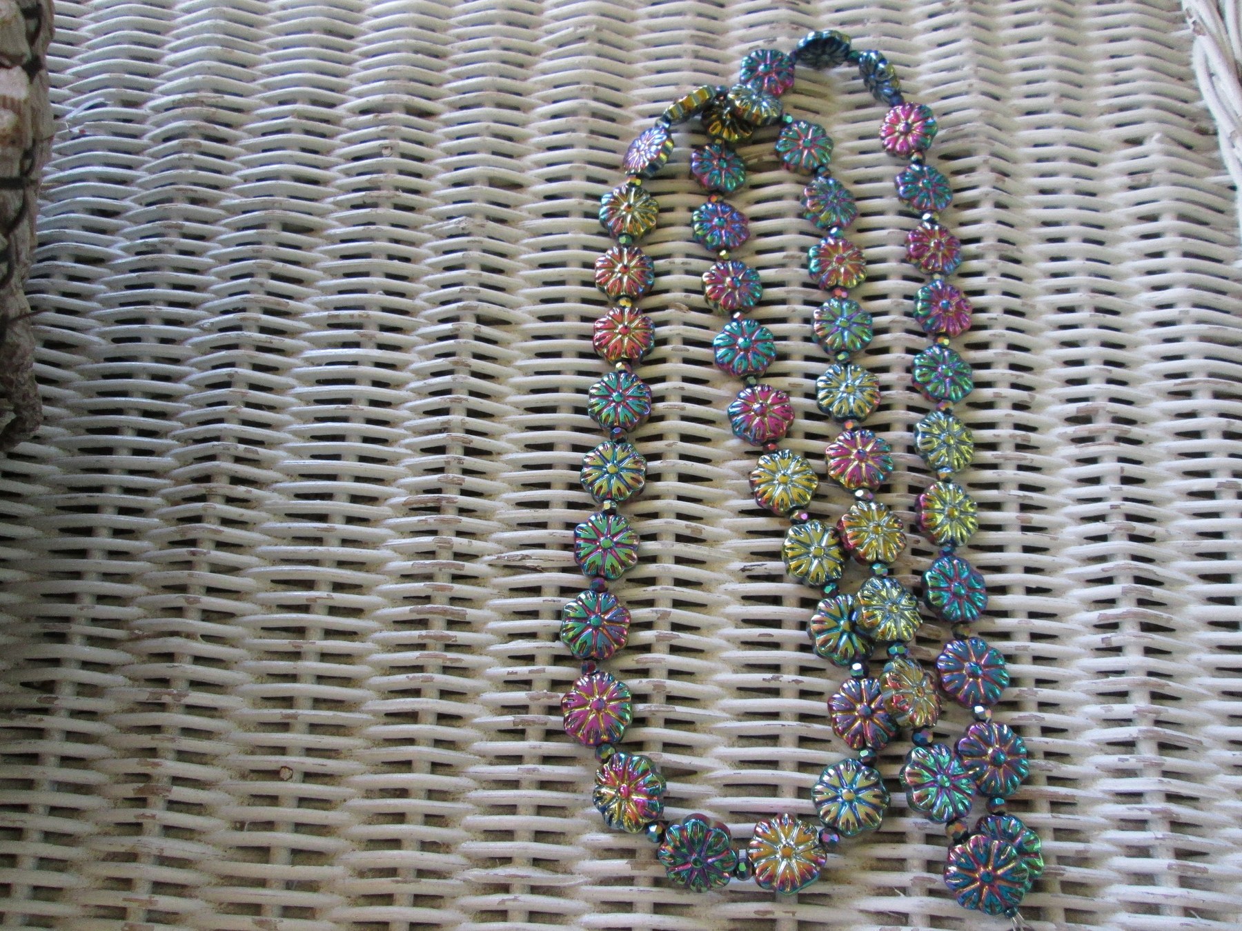 Lanyard, Metallic Flower Bead lanyard, ID badge, 741, detail 3