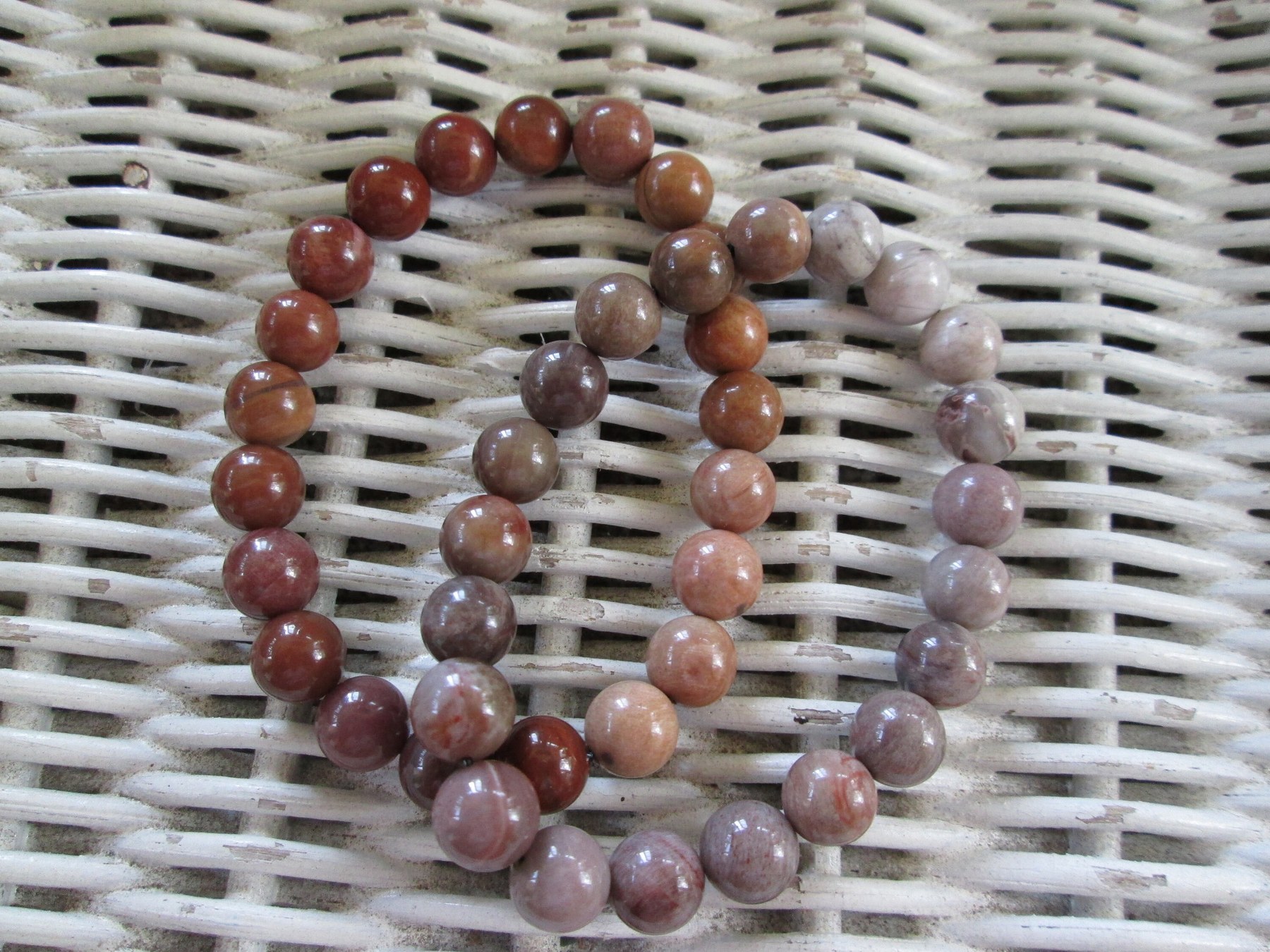 Petrified Wood Beaded Bracelet, Natural 8mm Fossil Wood Stretch Bracelet, Handmade Boho Jewelry, Buy One Get One Free, detail 4