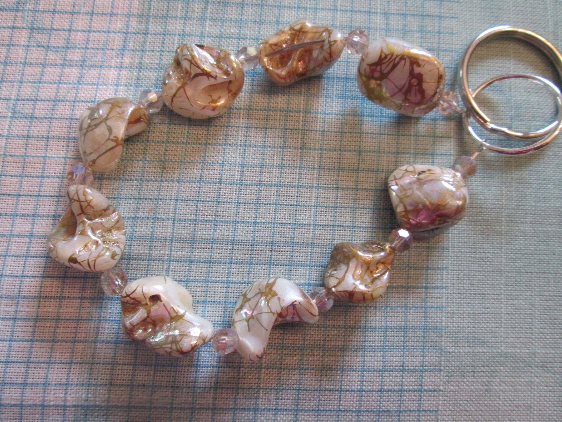 Lanyard bracelet, Gold Drizzle Shell wristlet, 1994