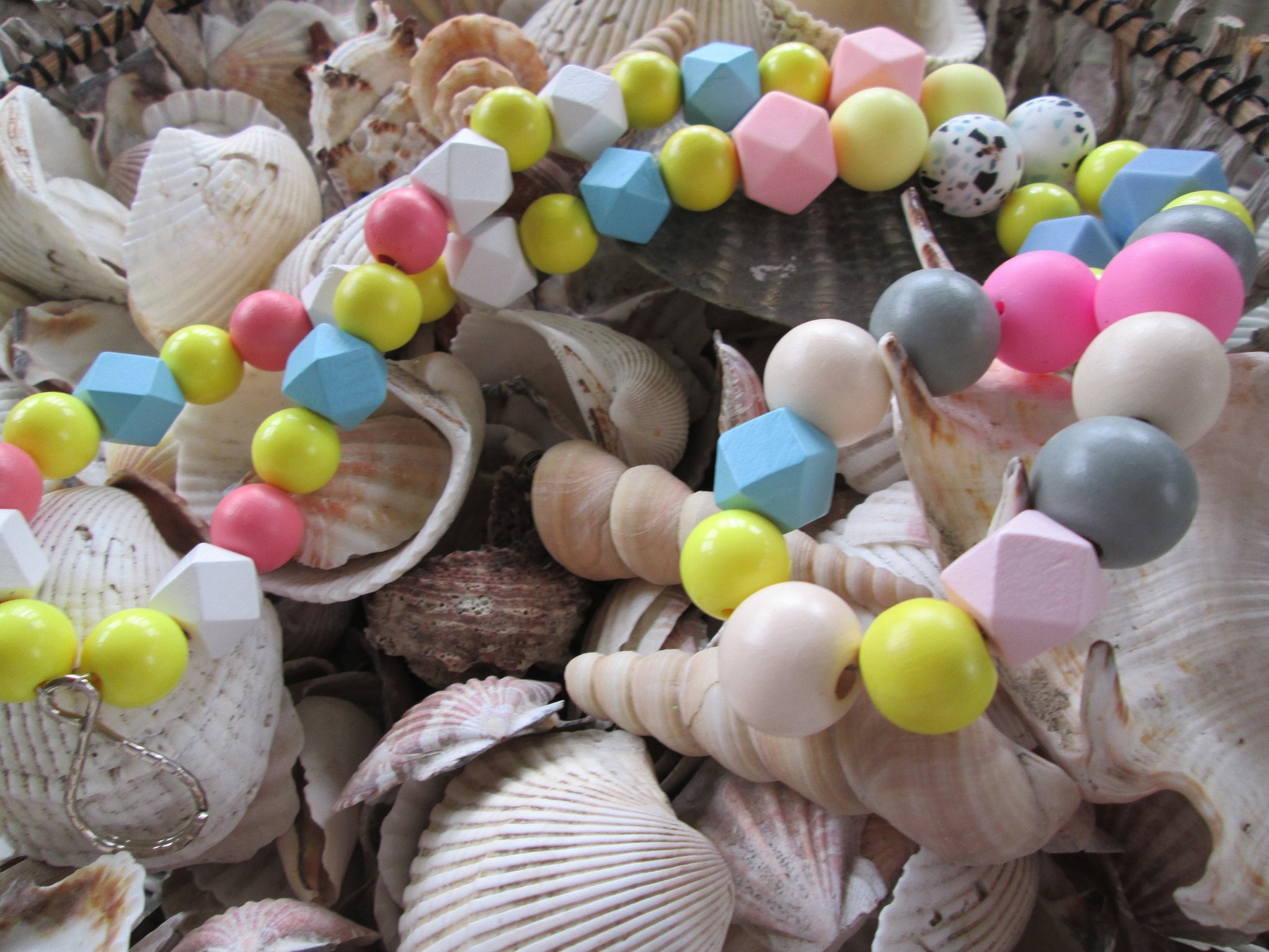 Lanyard, Confetti beaded wood lanyard, 1708