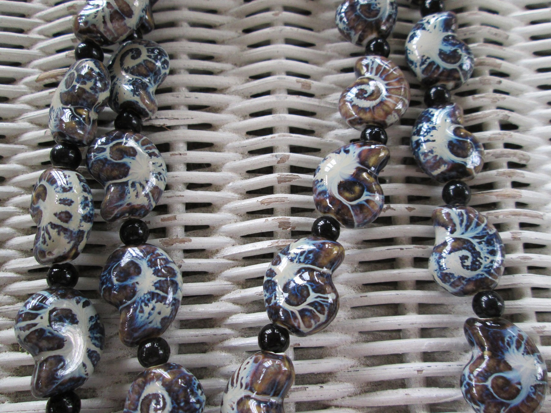 Lanyard, Snail Nautilus beaded lanyard, 996, detail 5