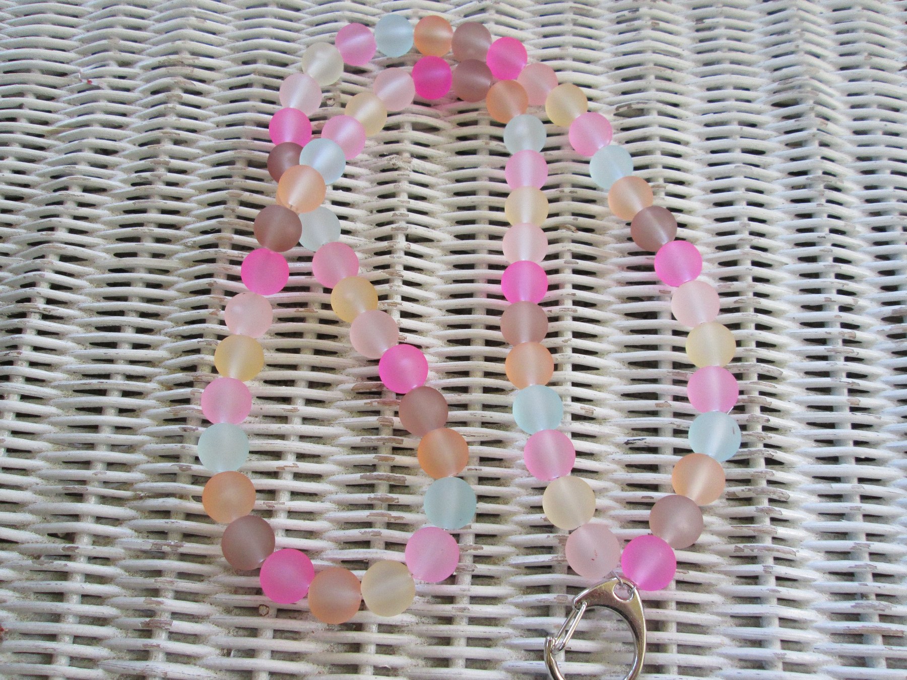 Lanyard, Frosted Round Bead Mix Lanyard, 988