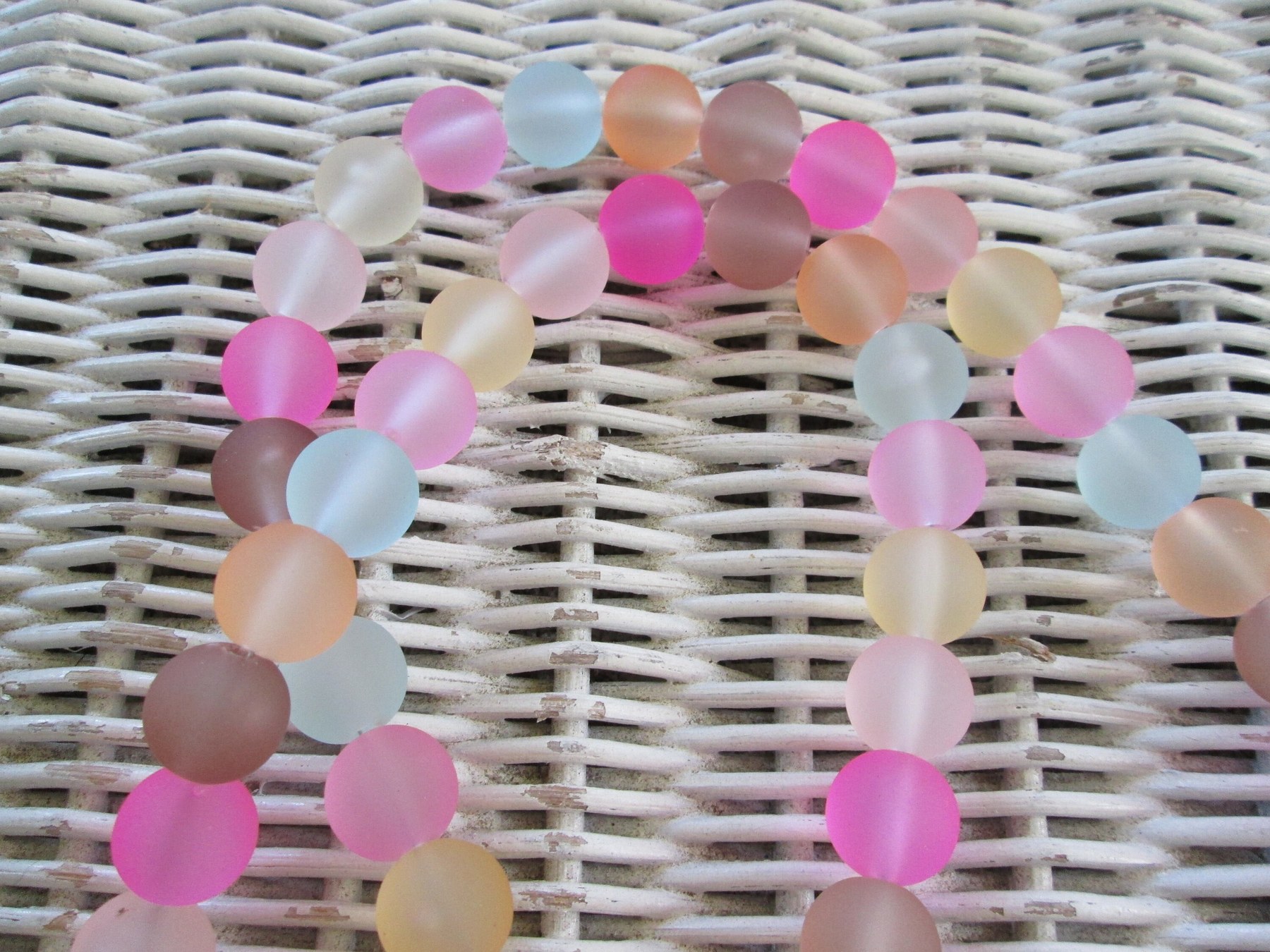 Lanyard, Frosted Round Bead Mix Lanyard, 988, detail 3