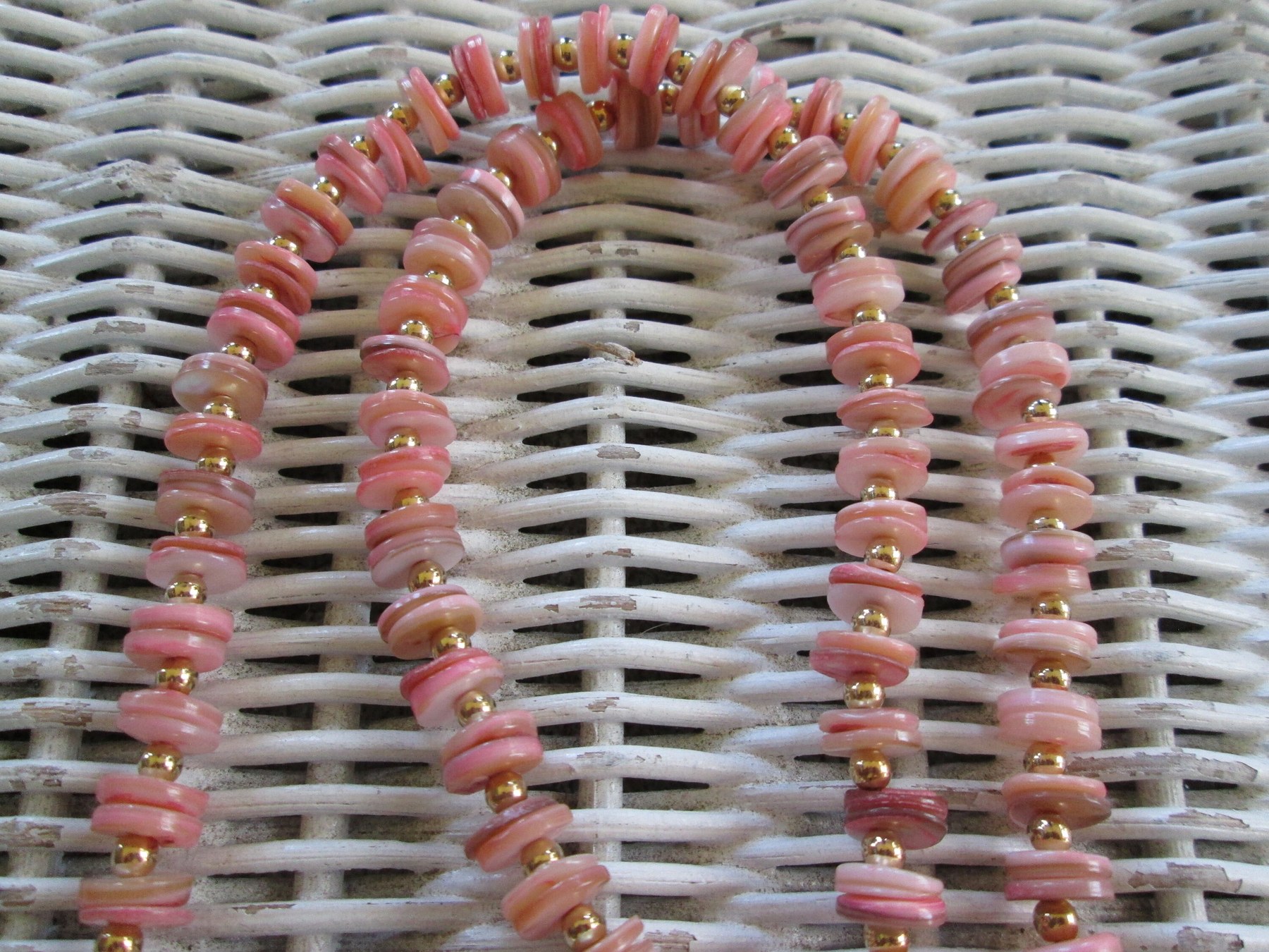 Lanyard, Rose shell beaded lanyard, women, 986, detail 3