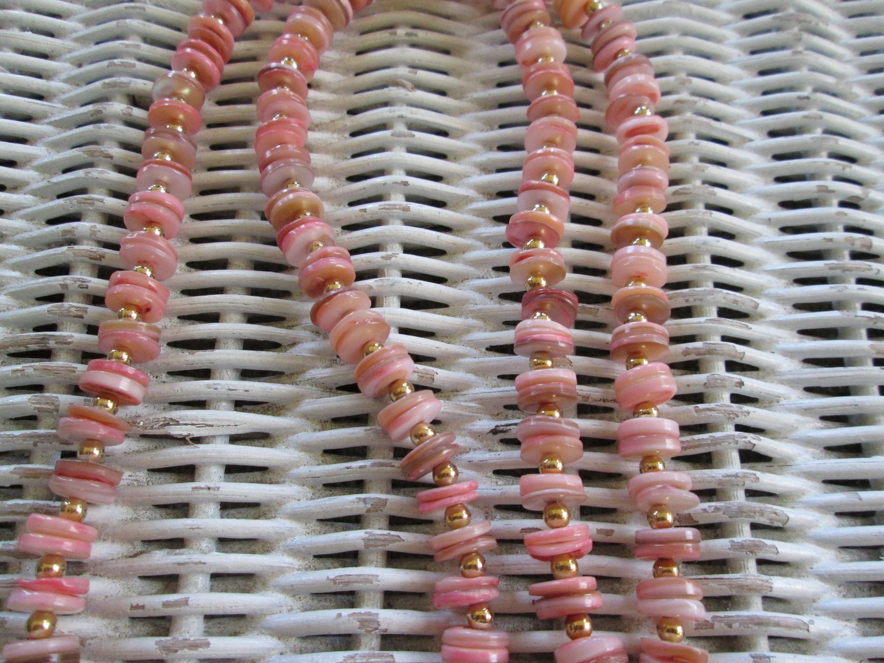 Lanyard, Rose shell beaded lanyard, women, 986, detail 5