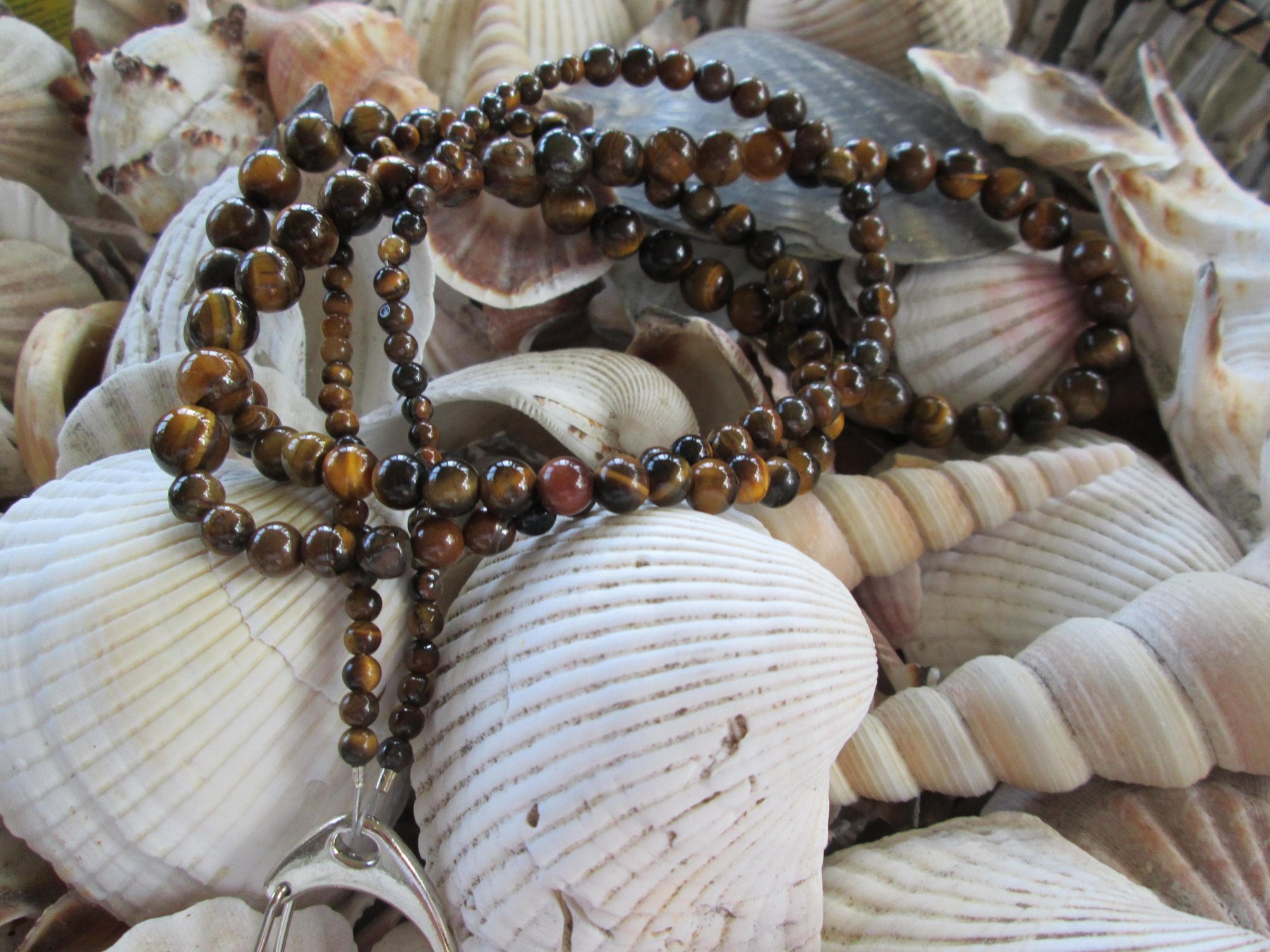Tiger Eye 4mm, 6mm, 8mm Beaded Lanyard, Natural Gemstone ID Badge Holder Necklace, Eyeglass Chain, Teacher Nurse Gift, Handmade Jewelry