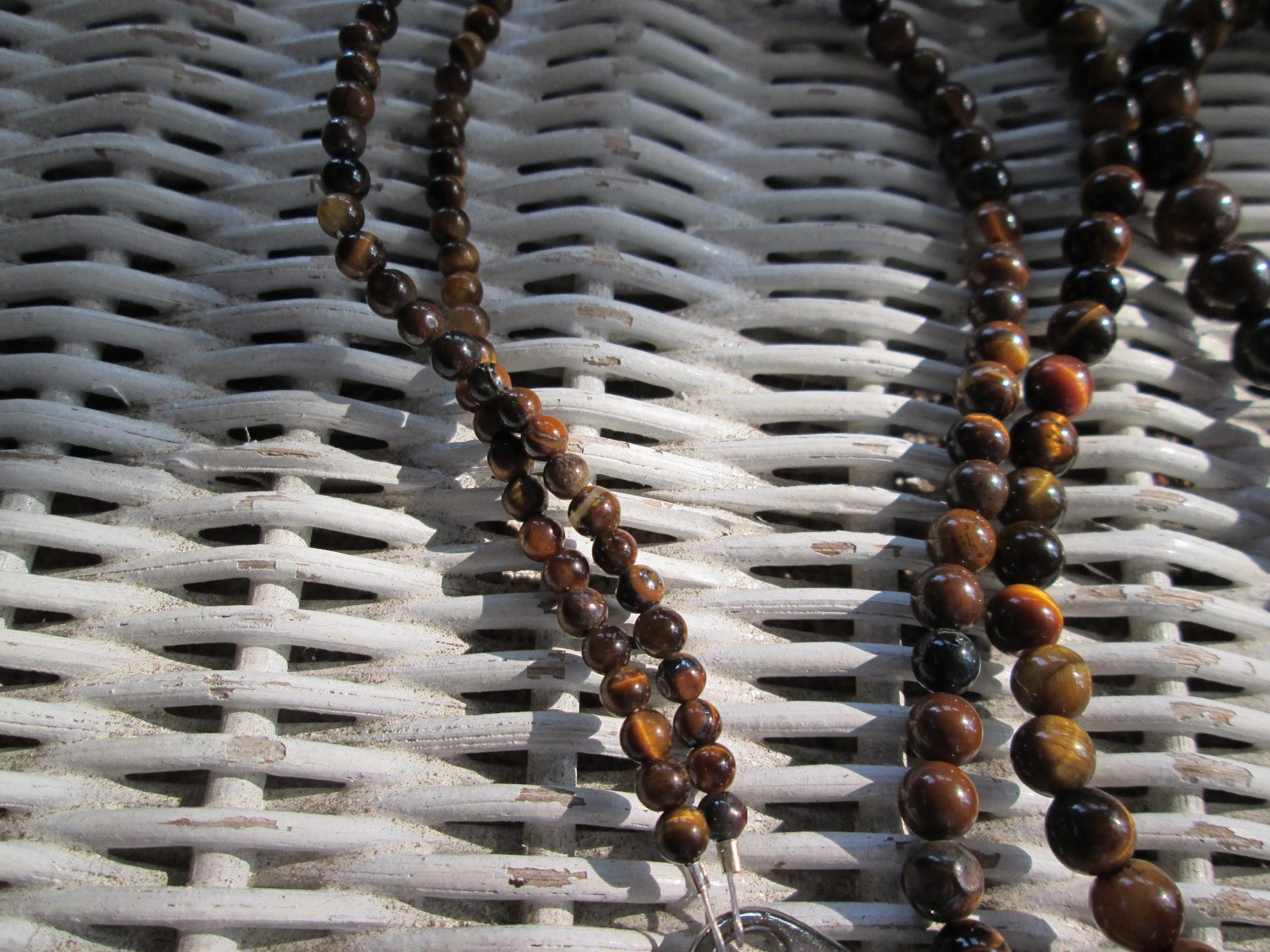 Tiger Eye 4mm, 6mm, 8mm Beaded Lanyard, Natural Gemstone ID Badge Holder Necklace, Eyeglass Chain, Teacher Nurse Gift, Handmade Jewelry, detail 5
