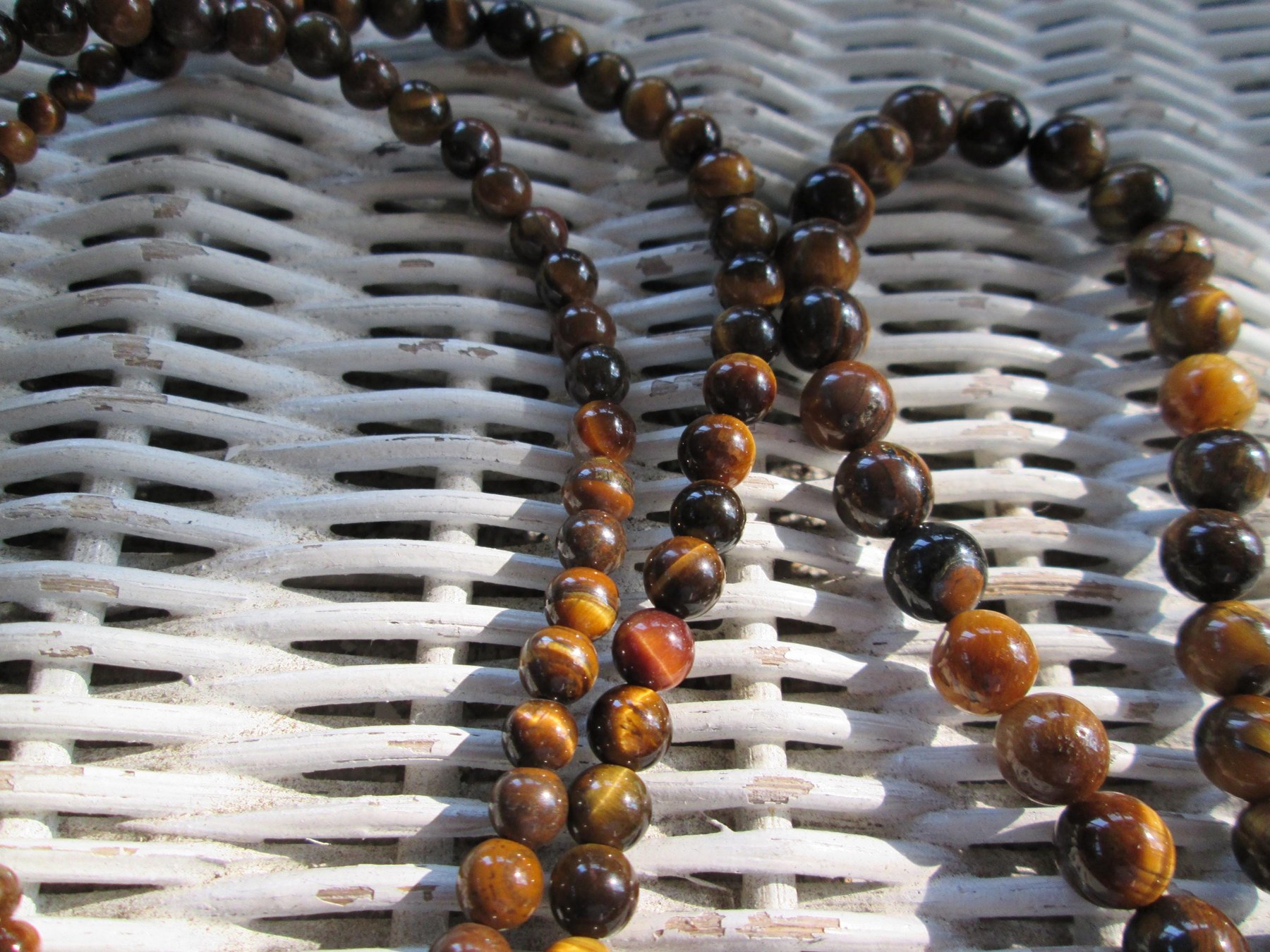 Tiger Eye 4mm, 6mm, 8mm Beaded Lanyard, Natural Gemstone ID Badge Holder Necklace, Eyeglass Chain, Teacher Nurse Gift, Handmade Jewelry, detail 6
