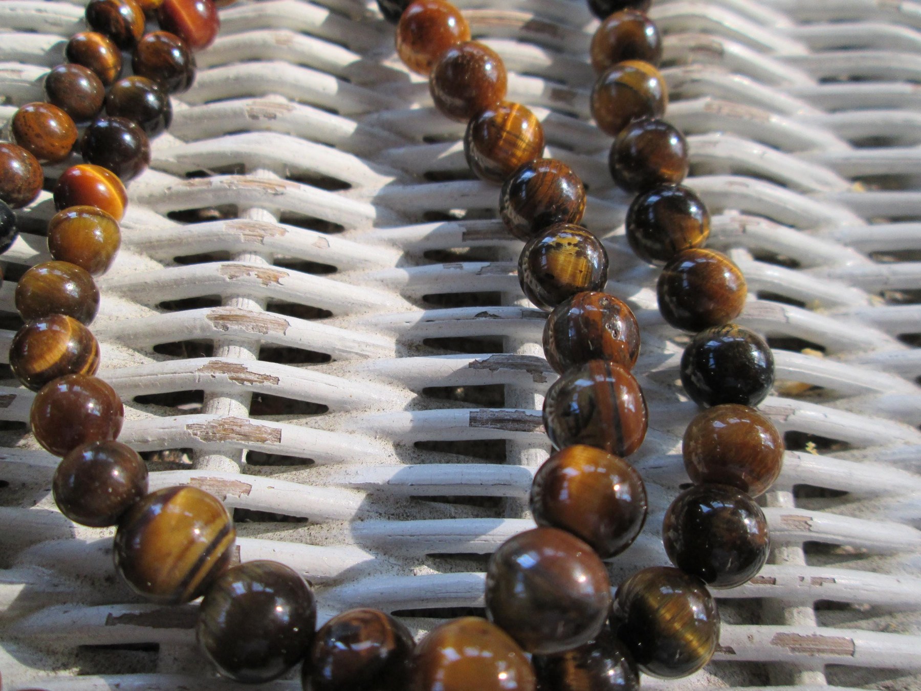 Tiger Eye 4mm, 6mm, 8mm Beaded Lanyard, Natural Gemstone ID Badge Holder Necklace, Eyeglass Chain, Teacher Nurse Gift, Handmade Jewelry, detail 8