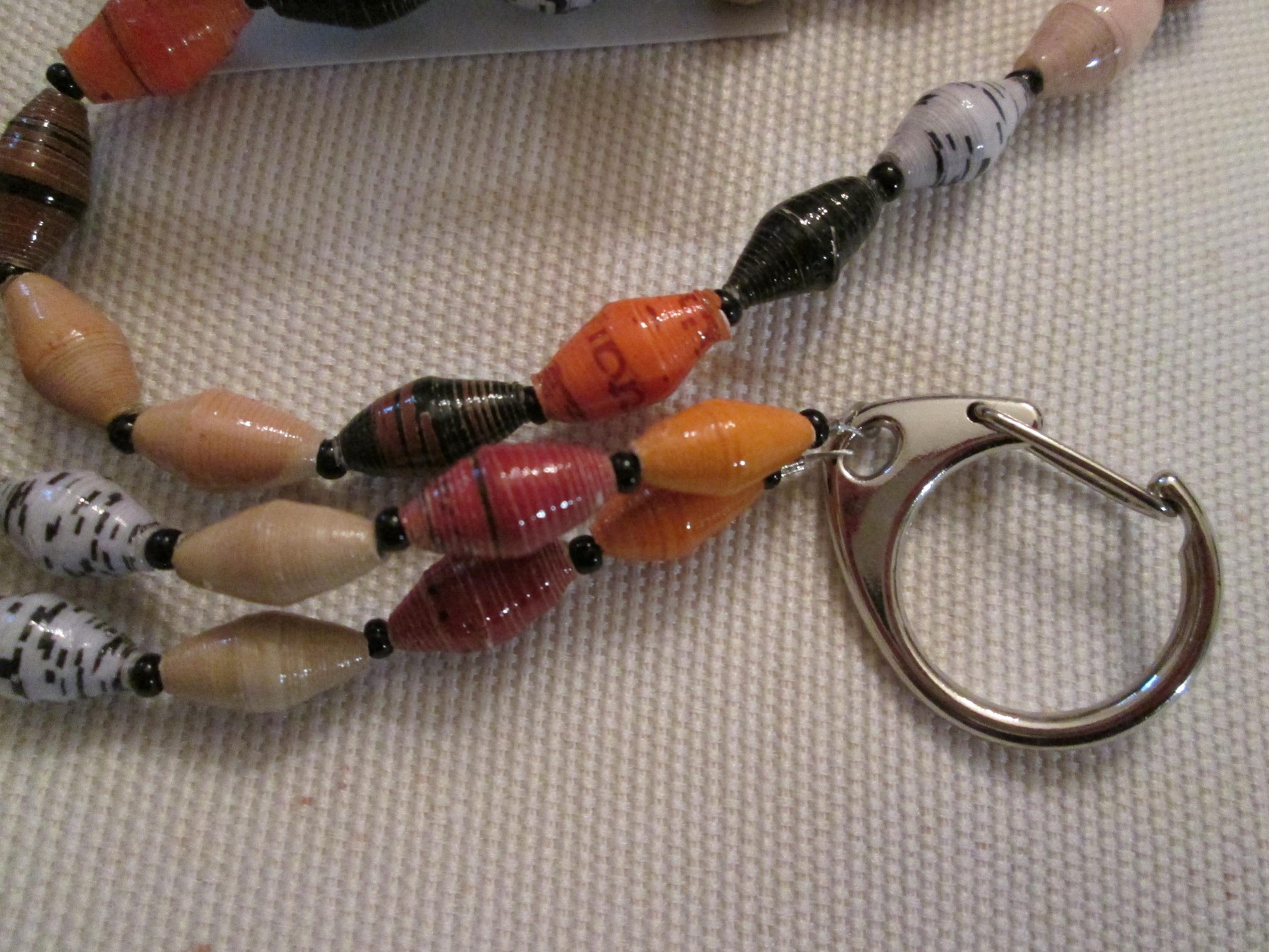 Lanyard, Outreach Uganda Safari Mix Beaded Lanyard 936, detail 2