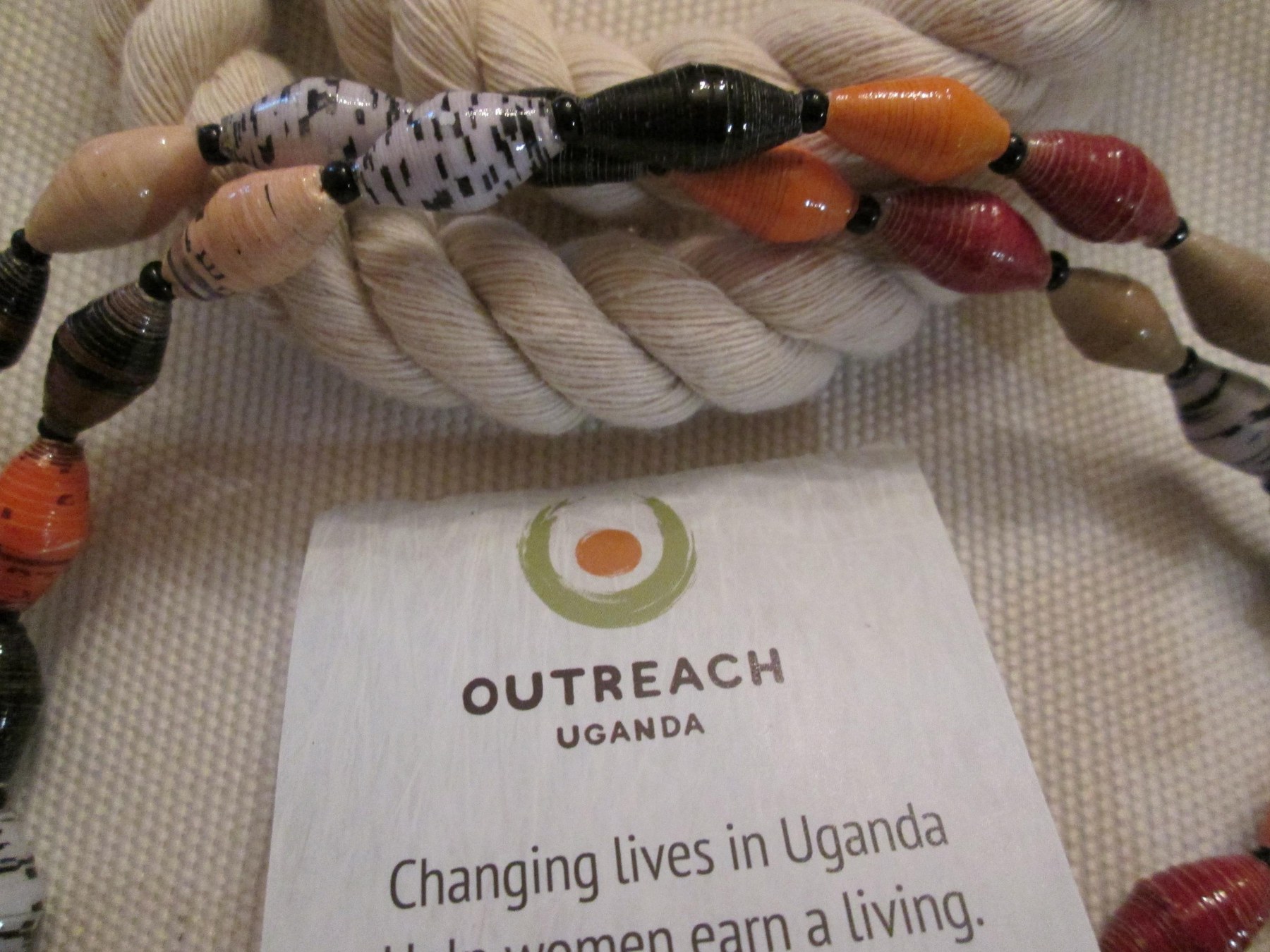 Lanyard, Outreach Uganda Safari Mix Beaded Lanyard 936, detail 3