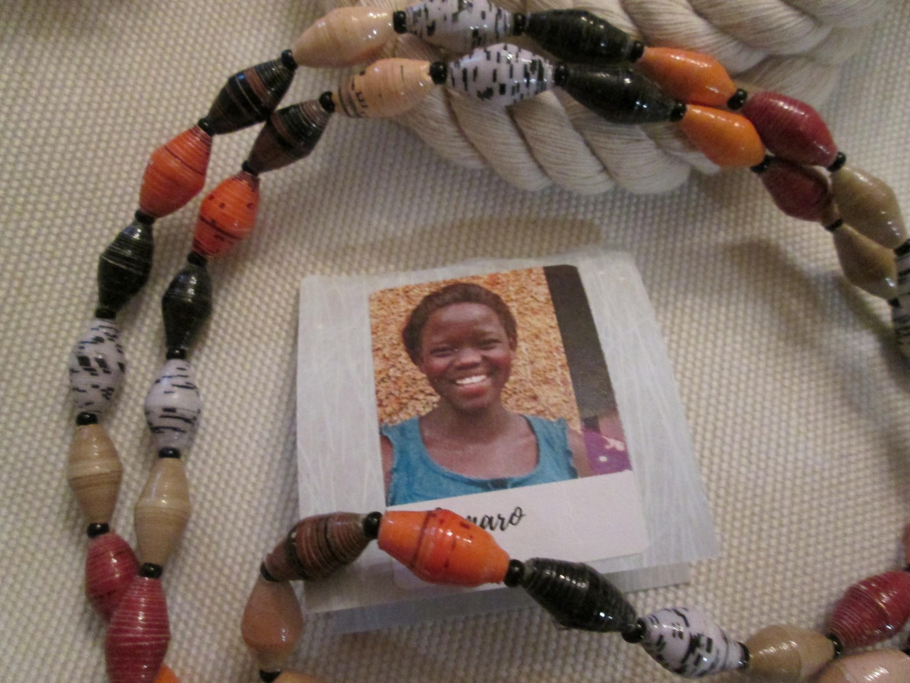 Lanyard, Outreach Uganda Safari Mix Beaded Lanyard 936, detail 4