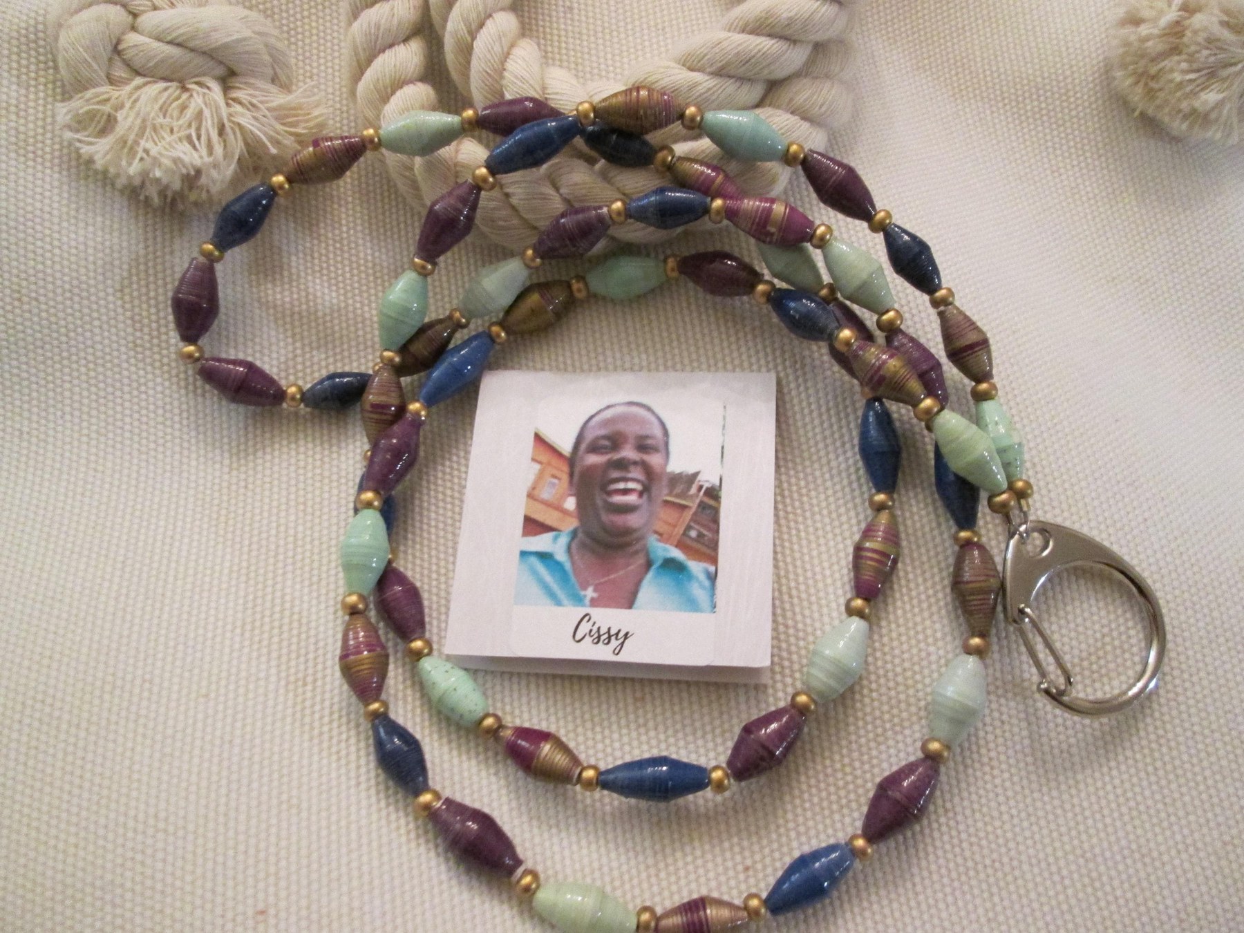 Lanyards, Outreach Uganda Royal Paper Beads, 964, detail 5