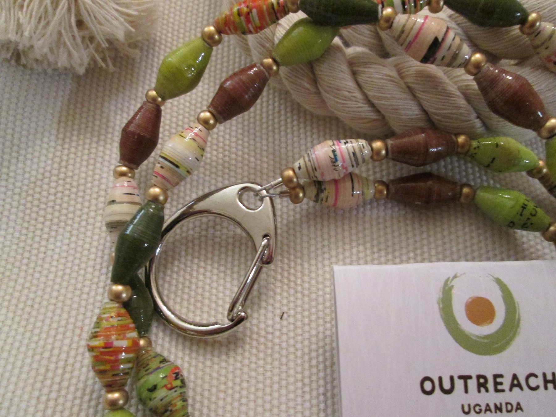 Lanyard, Outreach Uganda Savannah Grasses lanyard, 950, detail 2
