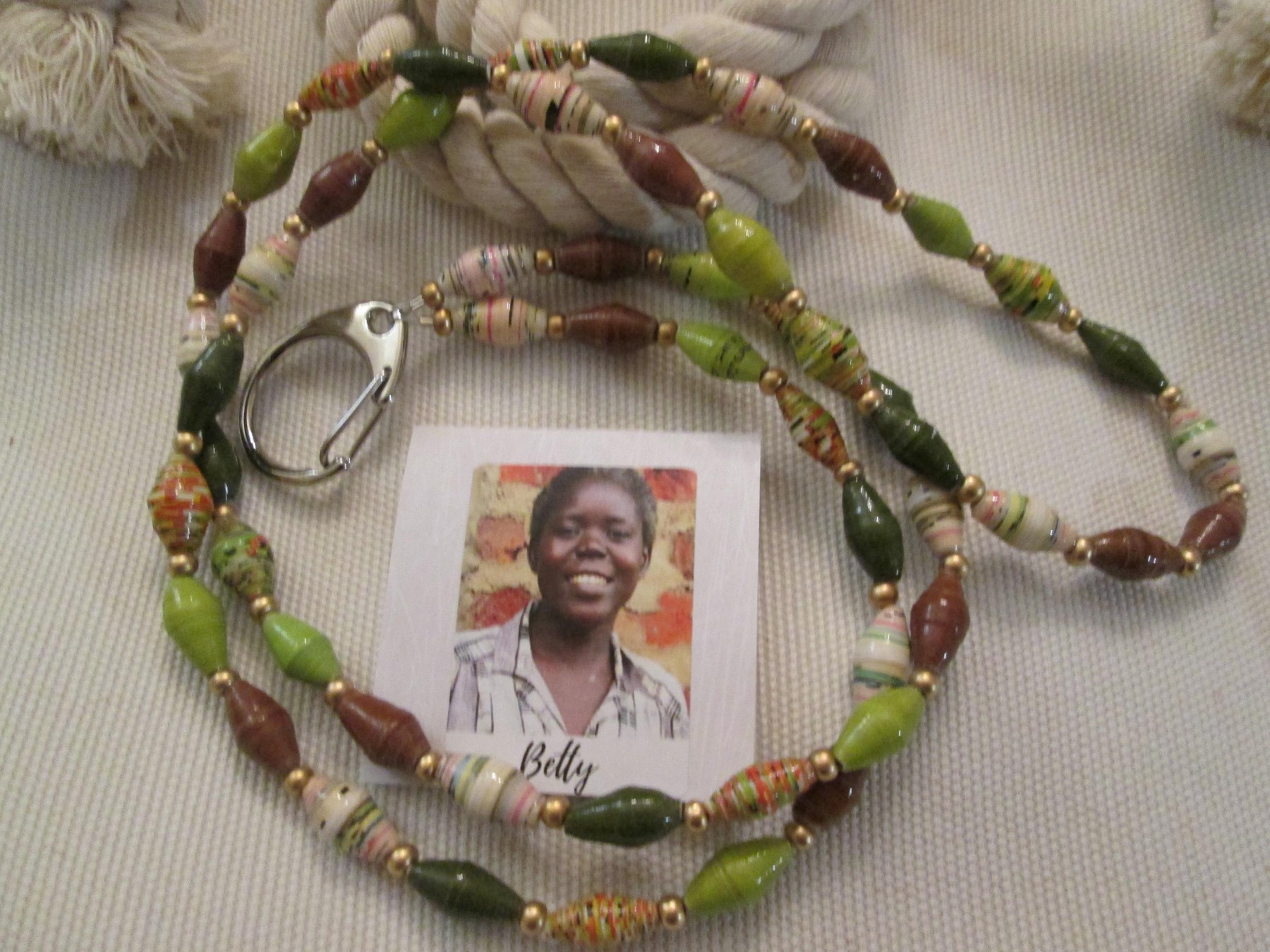Lanyard, Outreach Uganda Savannah Grasses lanyard, 950, detail 4