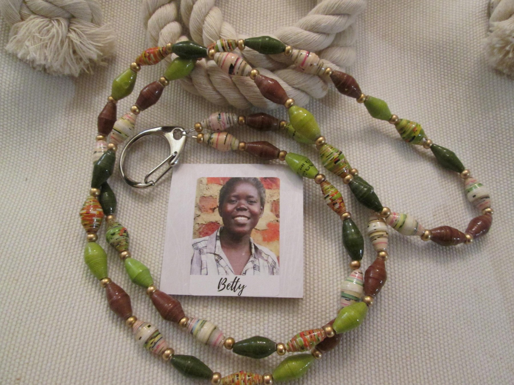 Lanyard, Outreach Uganda Savannah Grasses lanyard, 950, detail 5