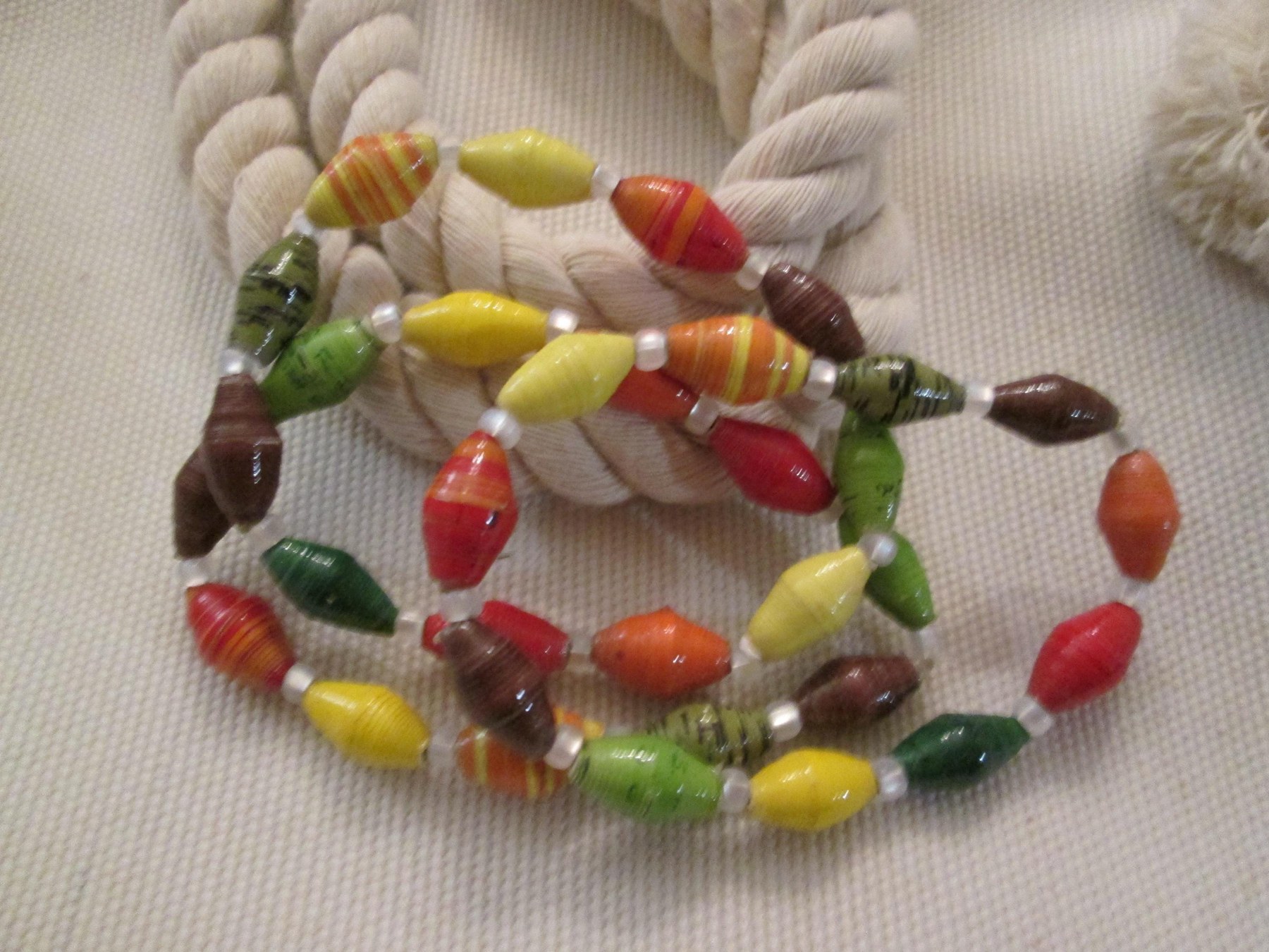 Bracelet Trio, Outreach Uganda Falling Leaves paper bead bracelet, 189