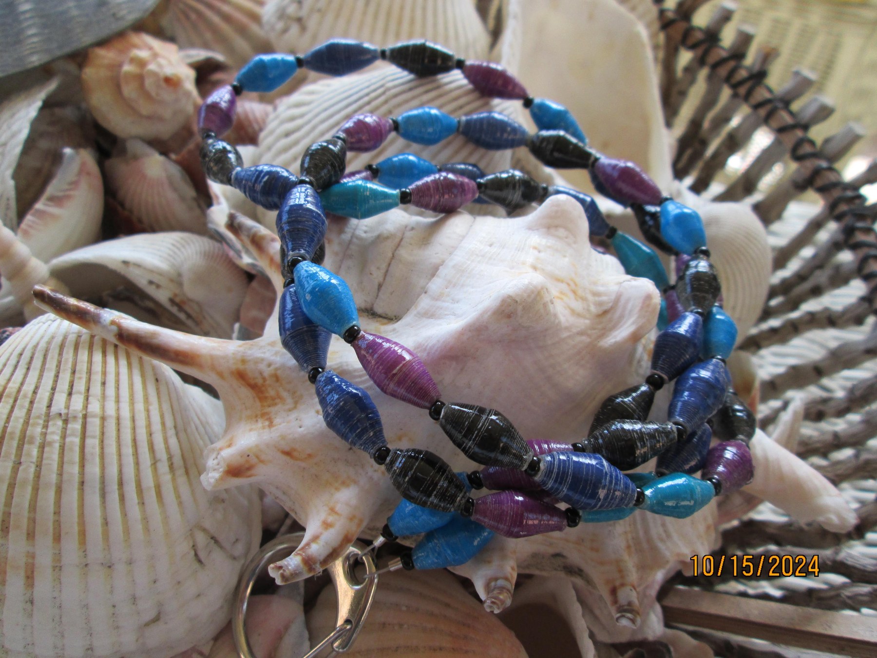 Lanyard, Outreach Uganda Oil Slick Beaded Lanyard, 753
