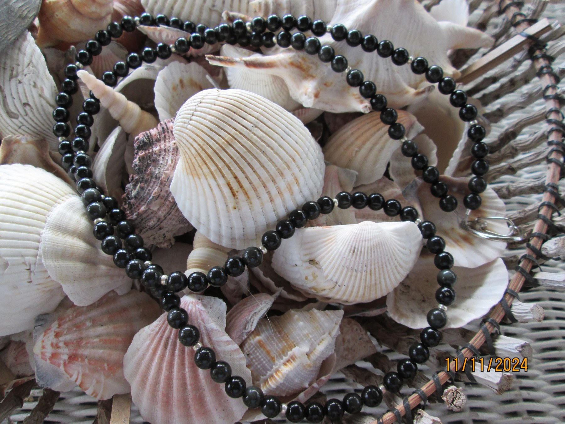 Black onyx beaded lanyard, 771.