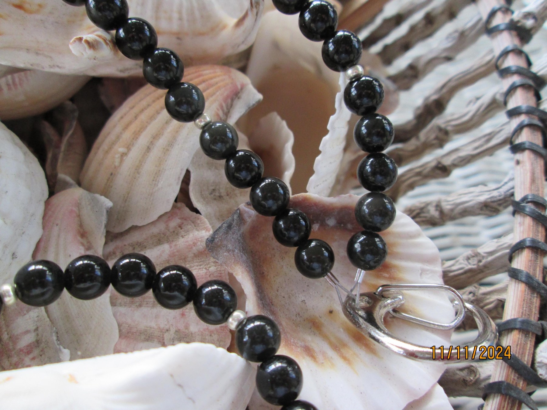Black onyx beaded lanyard, 771., detail 2
