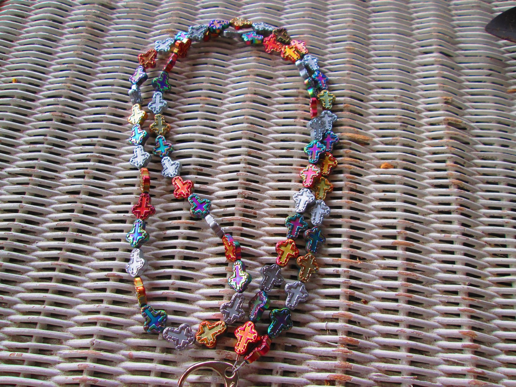 Lanyard, Cross Glass Bead Strand Lanyard, 804