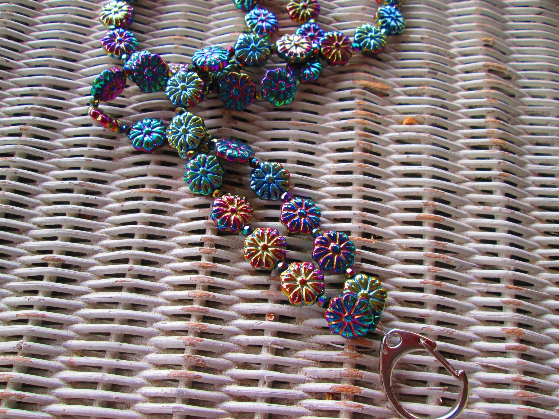 Lanyard, flower beaded lanyard, 801, detail 2