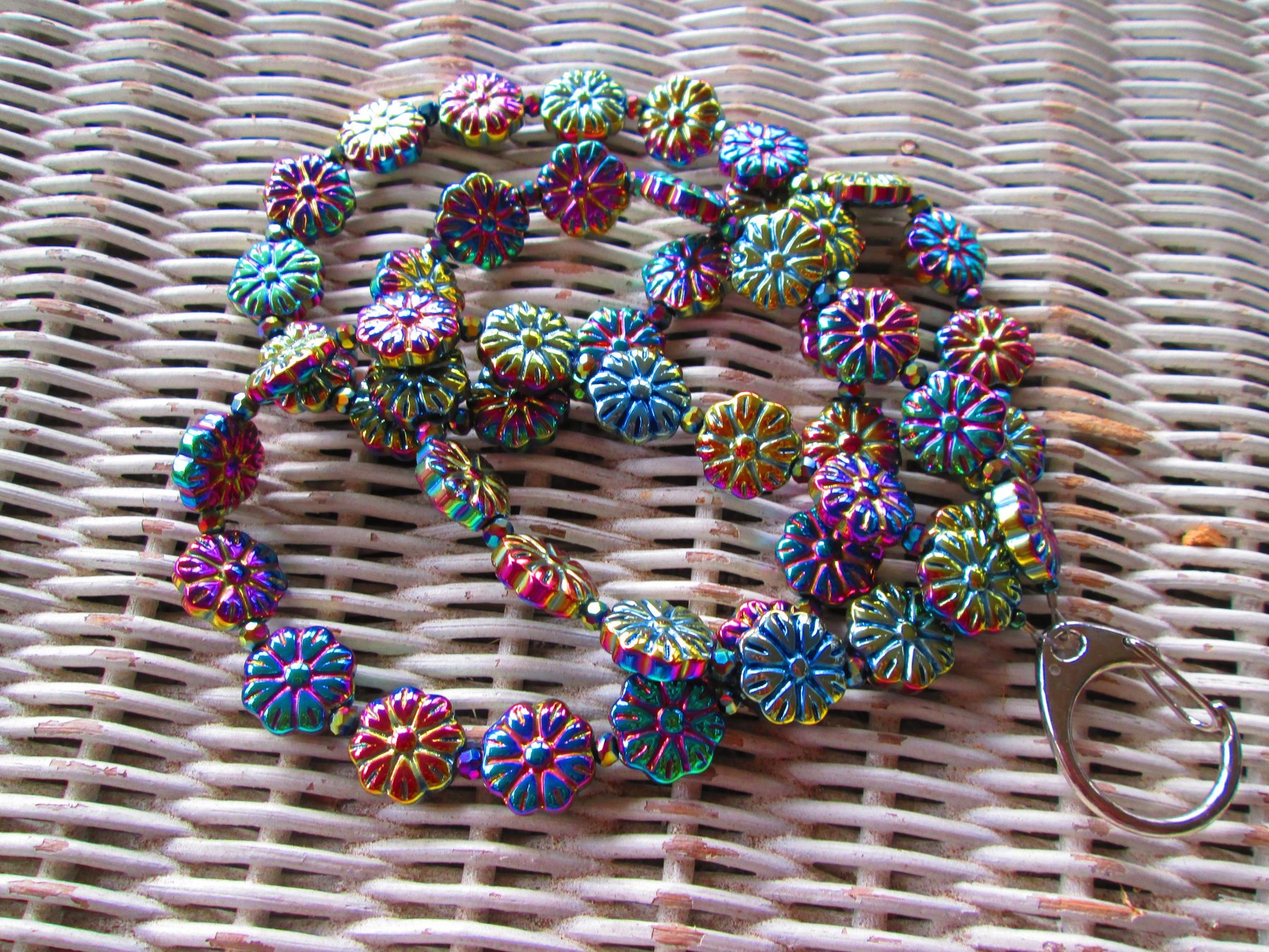 Lanyard, flower beaded lanyard, 801, detail 5
