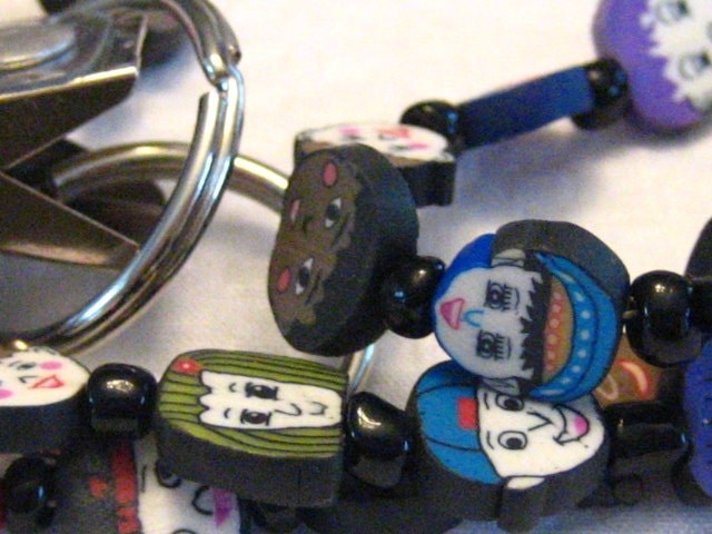 Children's Faces Beaded Lanyard: Handmade ID Badge, detail 3