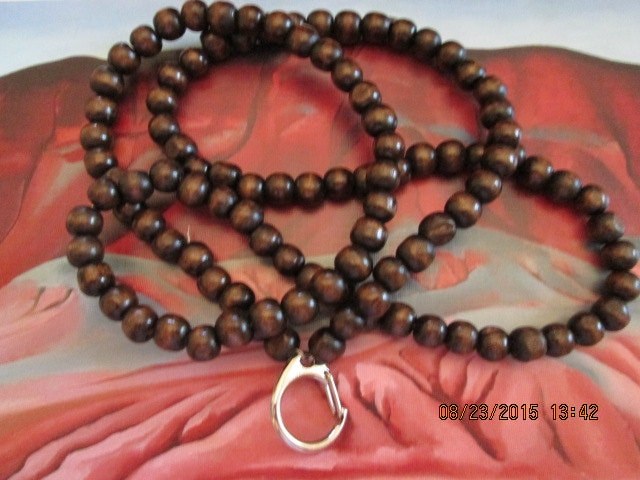 Chestnut Wood Beaded Lanyard: ID Badge Holder, 745