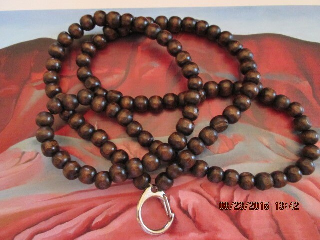 Chestnut Wood Beaded Lanyard: ID Badge Holder, 745, detail 2